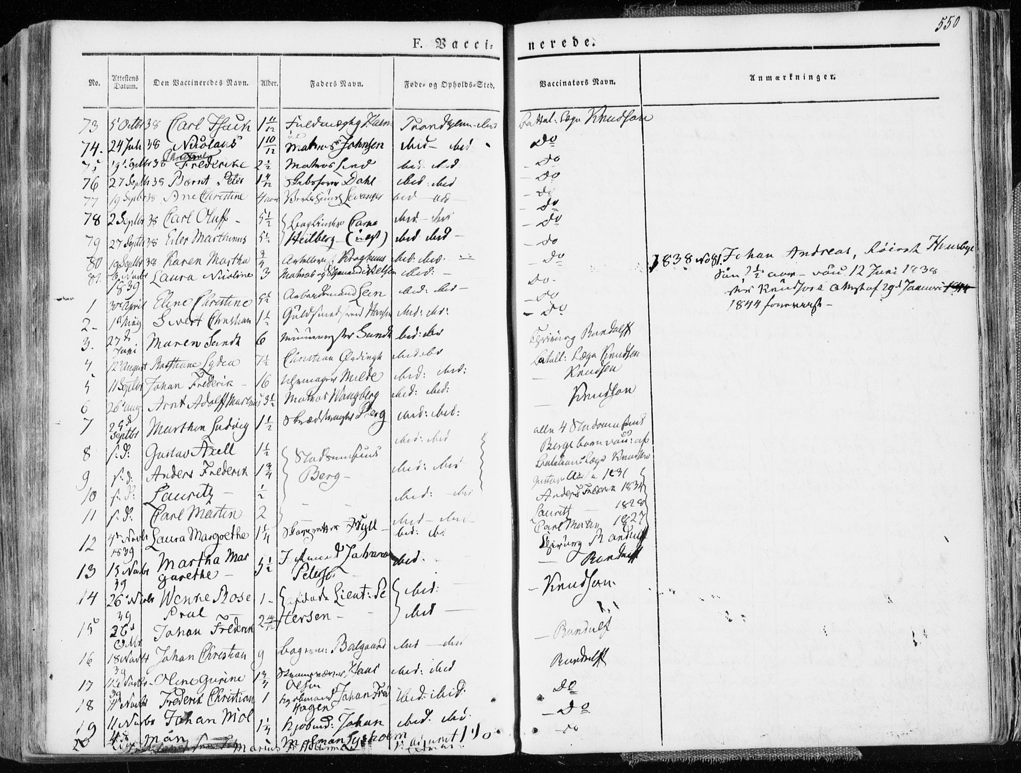 Ministerialprotokoller, klokkerbøker og fødselsregistre - Sør-Trøndelag, SAT/A-1456/601/L0047: Parish register (official) no. 601A15, 1831-1839, p. 550