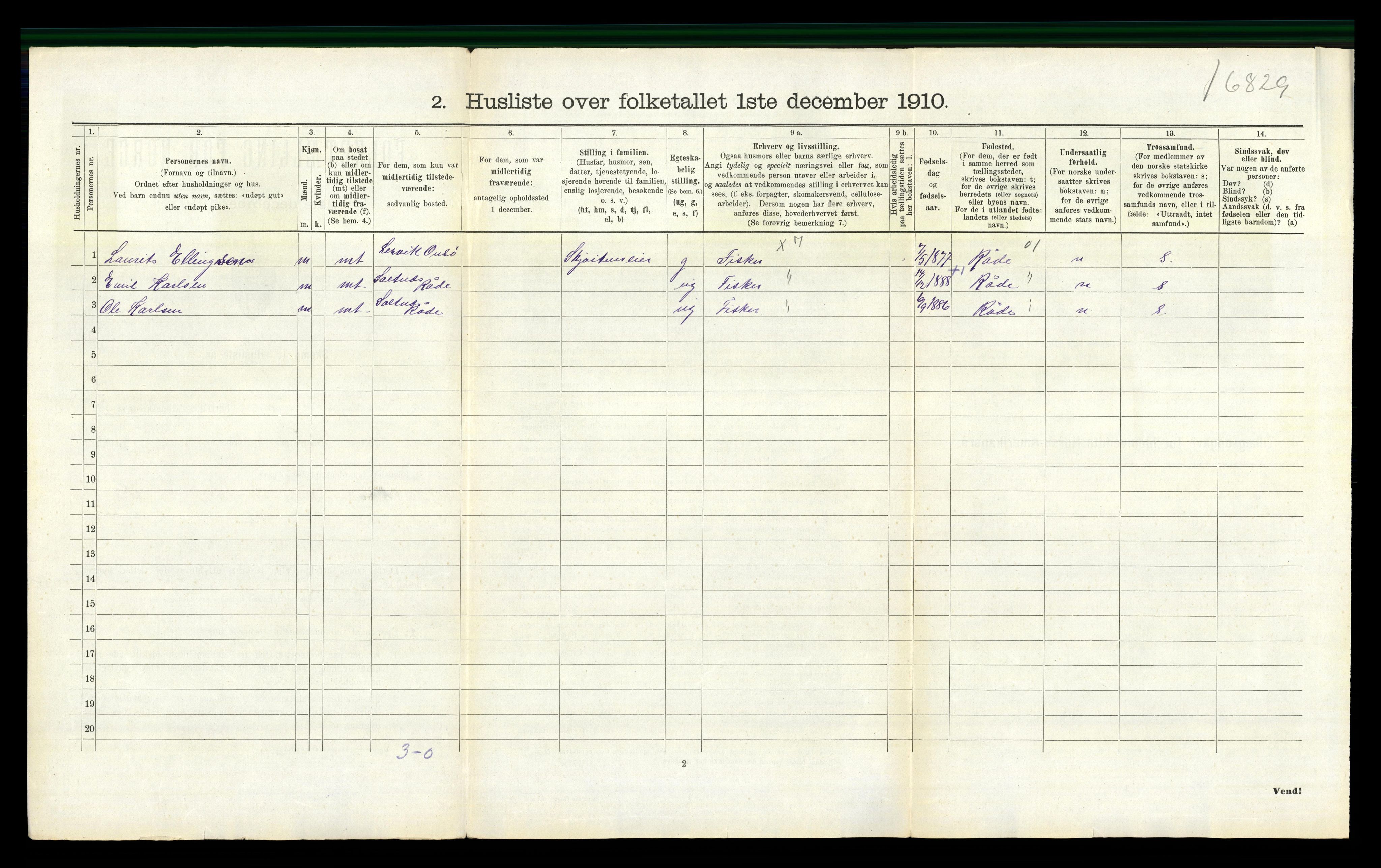 RA, 1910 census for Tjøme, 1910, p. 1338