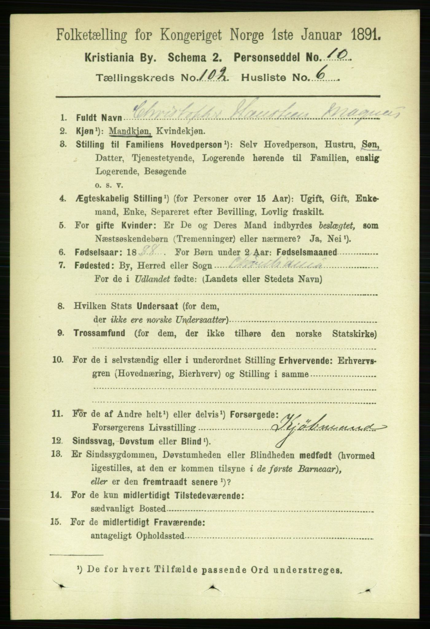 RA, 1891 census for 0301 Kristiania, 1891, p. 50744