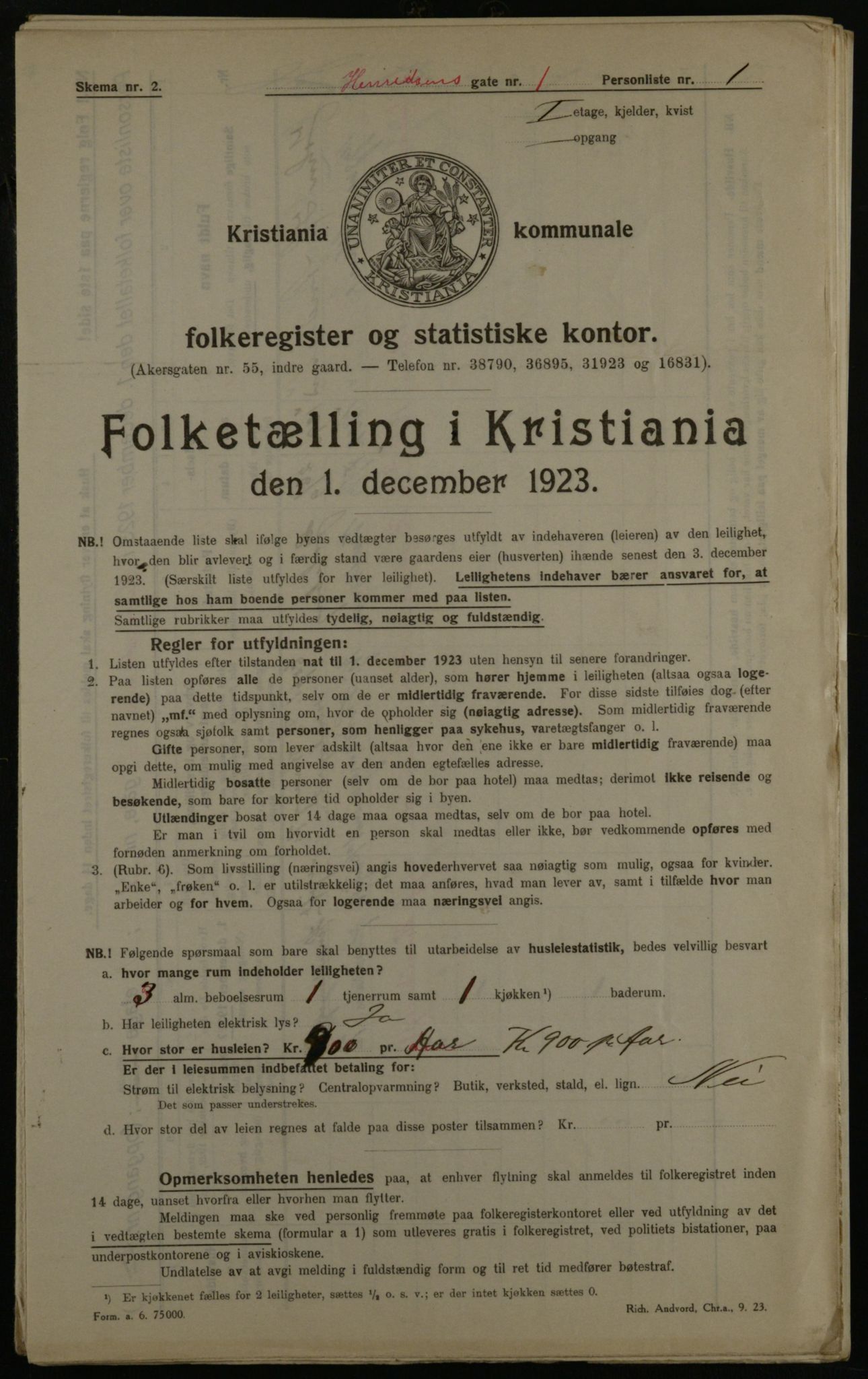 OBA, Municipal Census 1923 for Kristiania, 1923, p. 43230