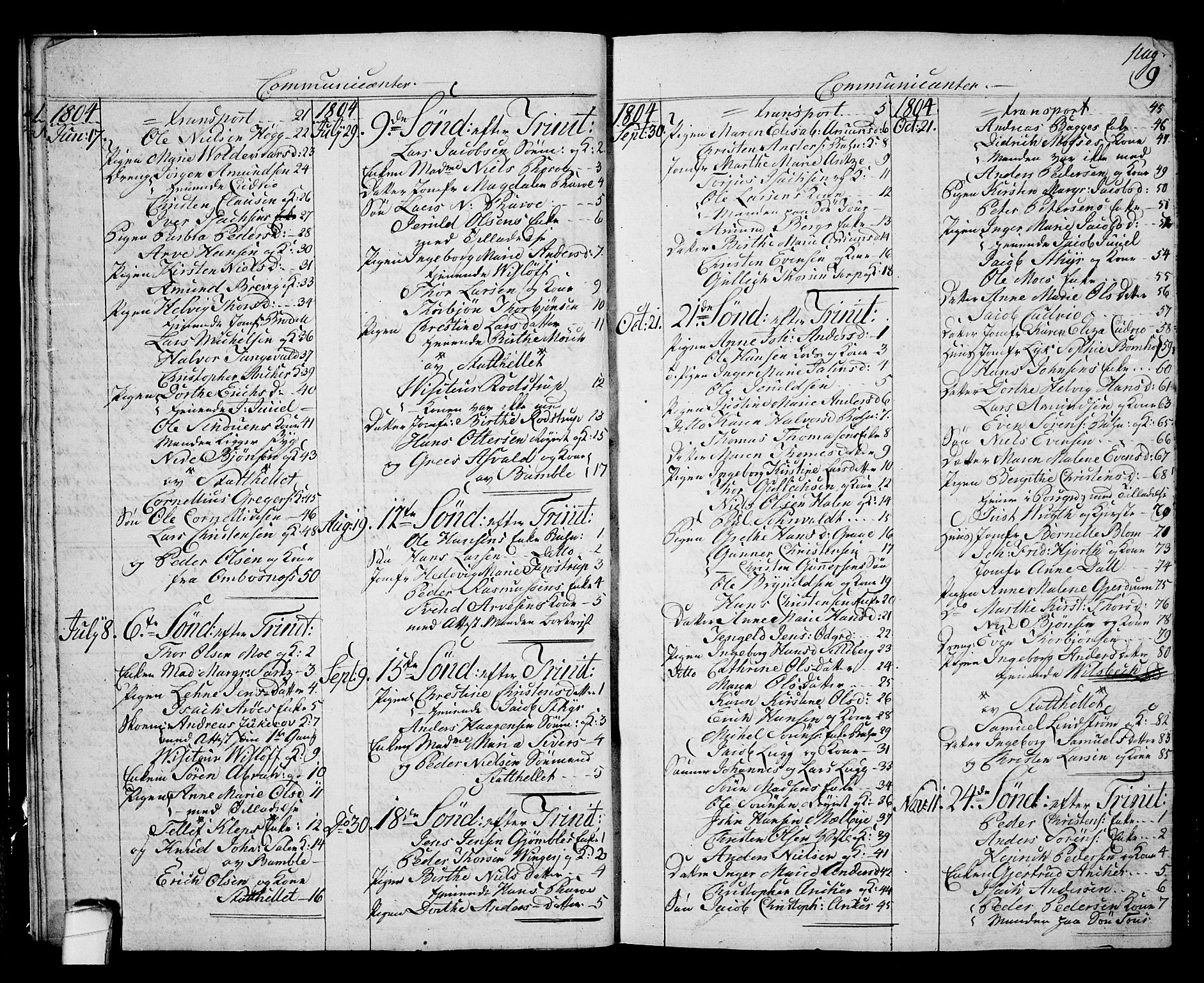 Langesund kirkebøker, SAKO/A-280/G/Ga/L0002: Parish register (copy) no. 2, 1801-1815, p. 9