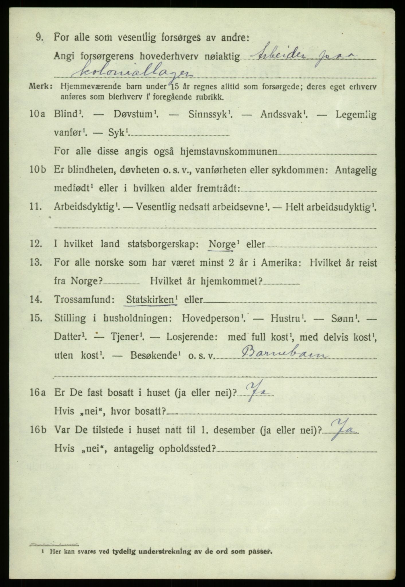 SAB, 1920 census for Os, 1920, p. 6209