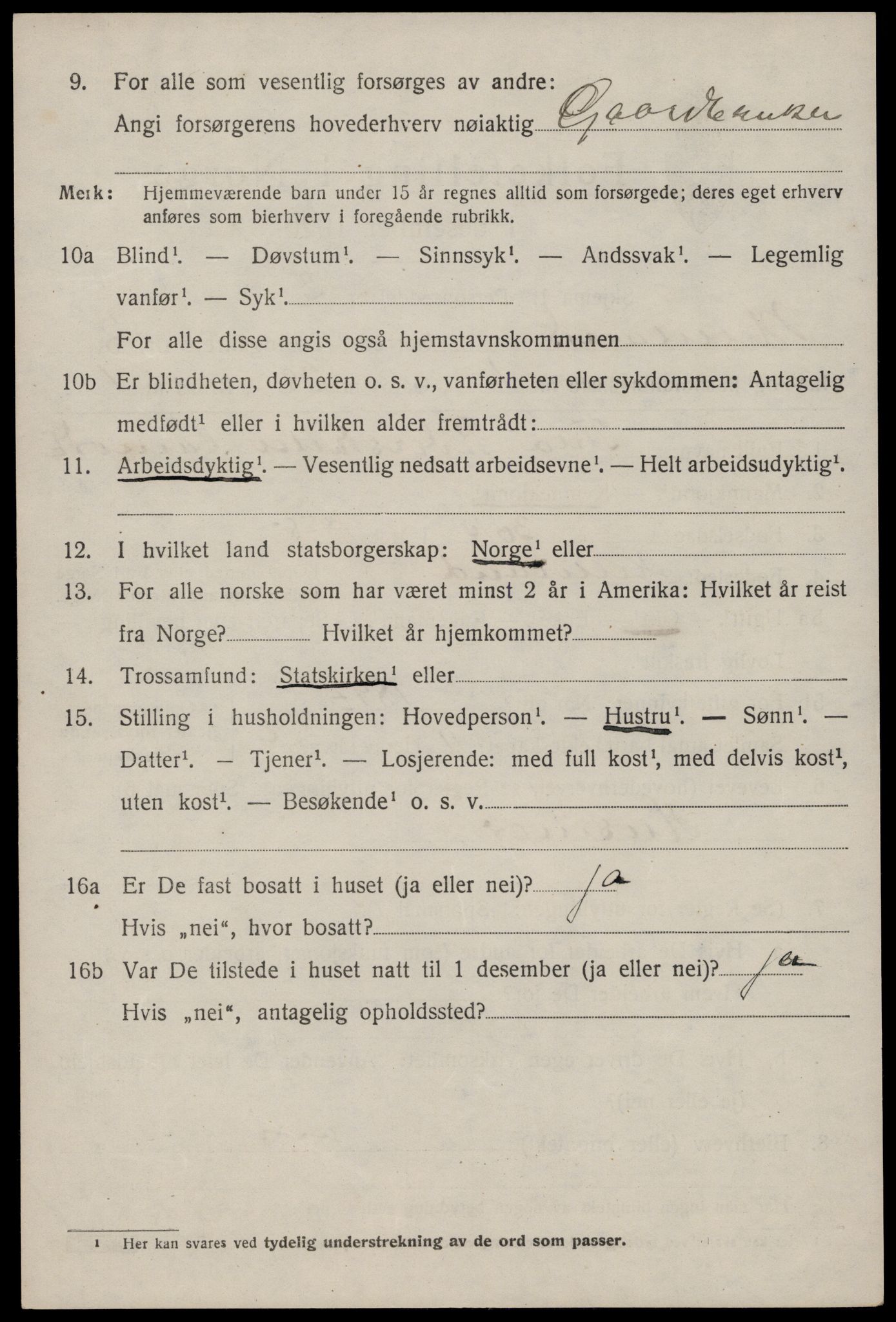 SAST, 1920 census for Helleland, 1920, p. 1576