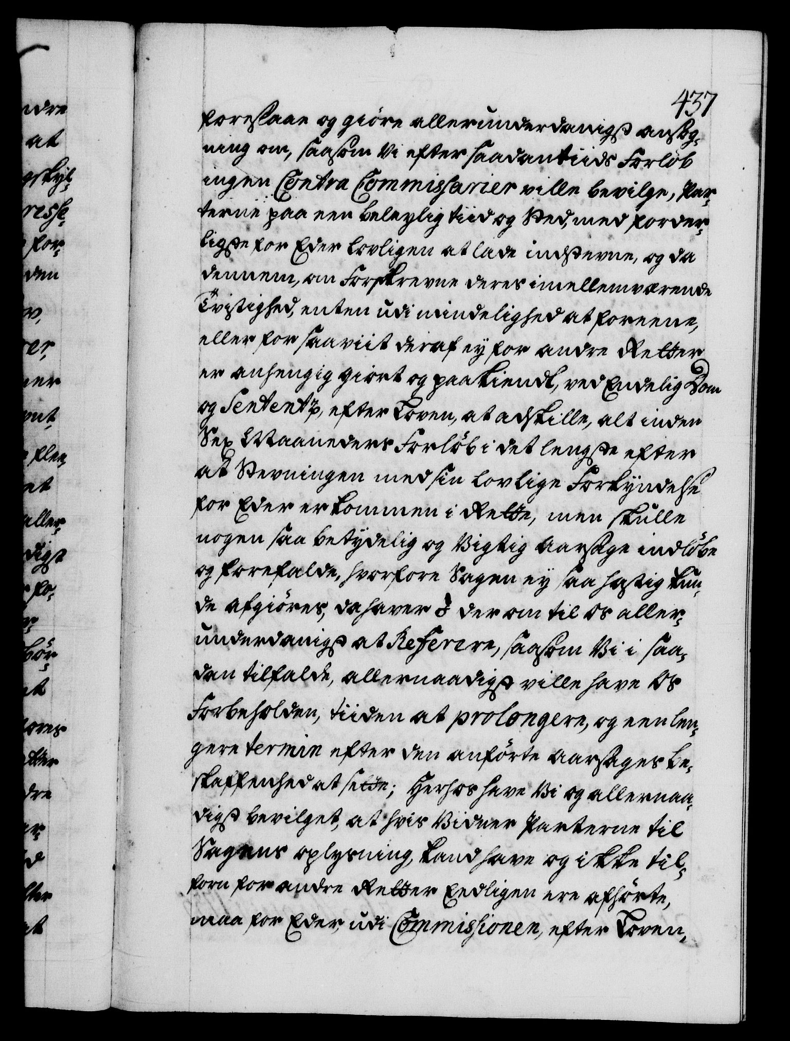 Danske Kanselli 1572-1799, AV/RA-EA-3023/F/Fc/Fca/Fcab/L0026: Norske tegnelser, 1734-1735, p. 437a