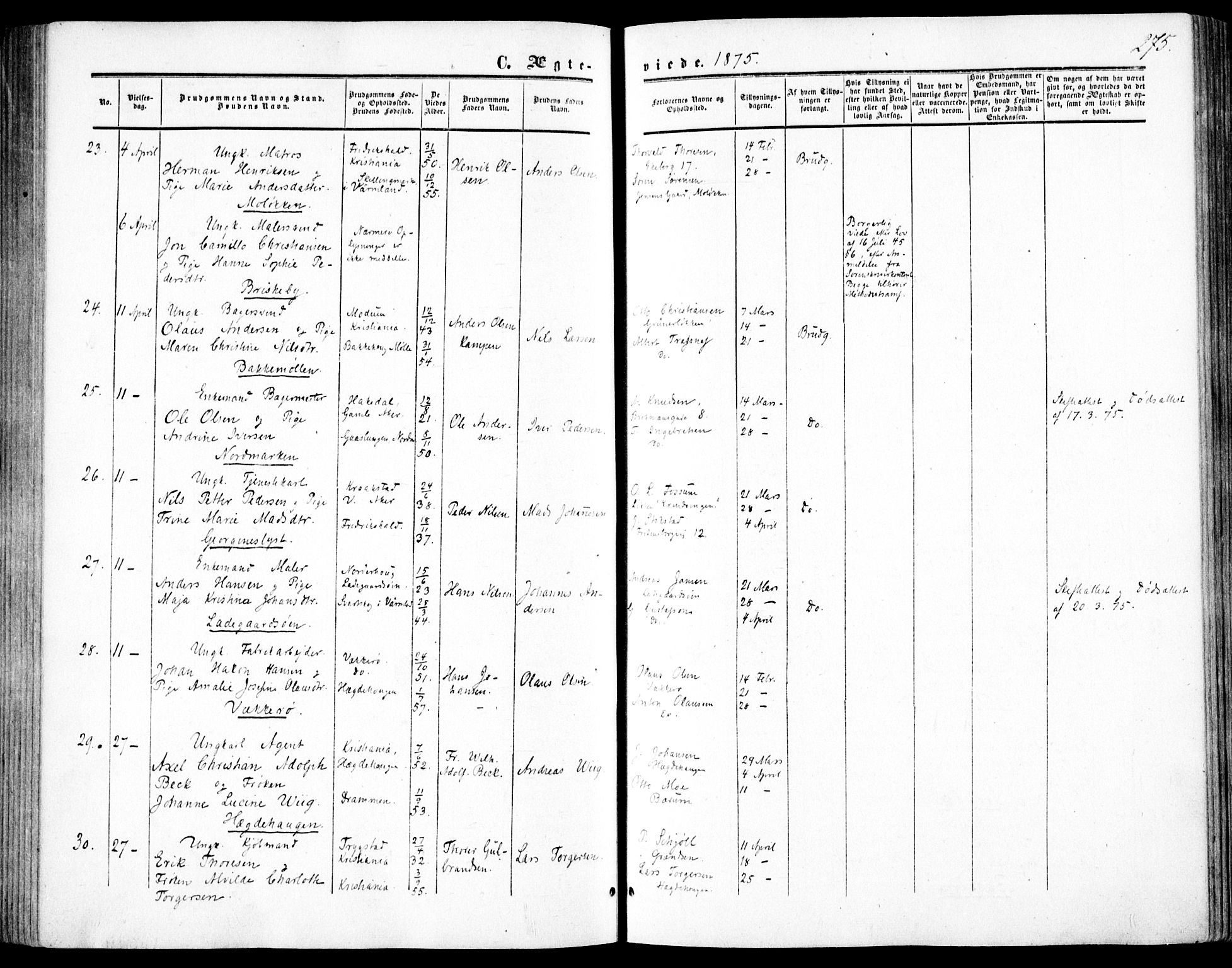 Vestre Aker prestekontor Kirkebøker, AV/SAO-A-10025/F/Fa/L0002: Parish register (official) no. 2, 1855-1877, p. 275