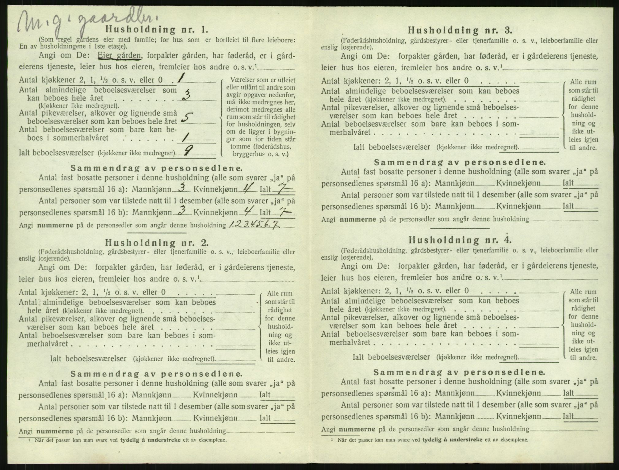 SAT, 1920 census for Vestnes, 1920, p. 944