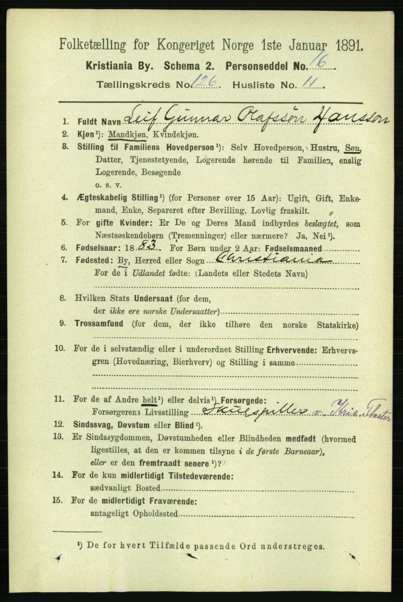 RA, 1891 census for 0301 Kristiania, 1891, p. 67551