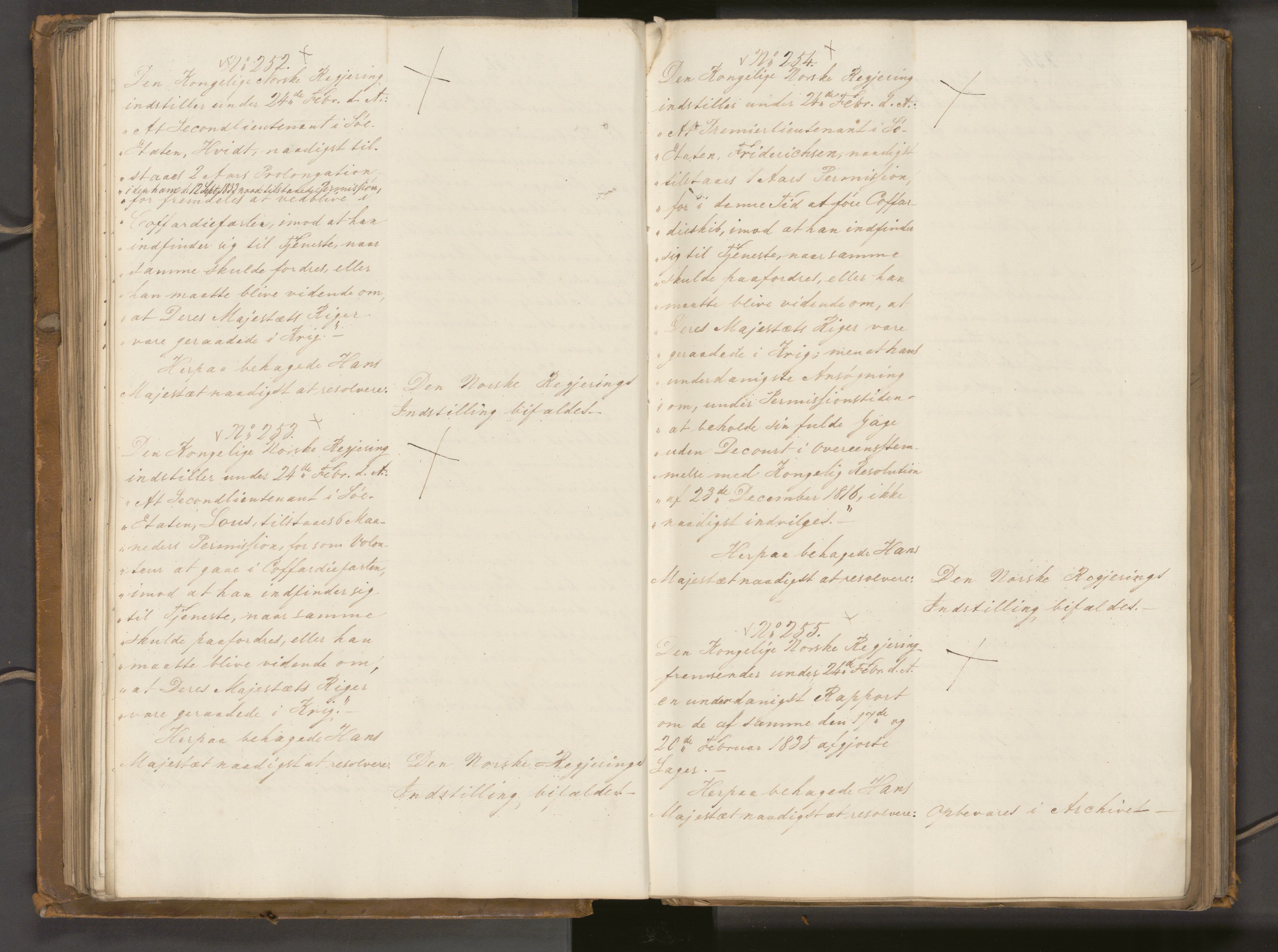 Statsrådssekretariatet, AV/RA-S-1001/A/Ab/L0040: Kgl. res. nr. 1-568, 1. halvår, 1835