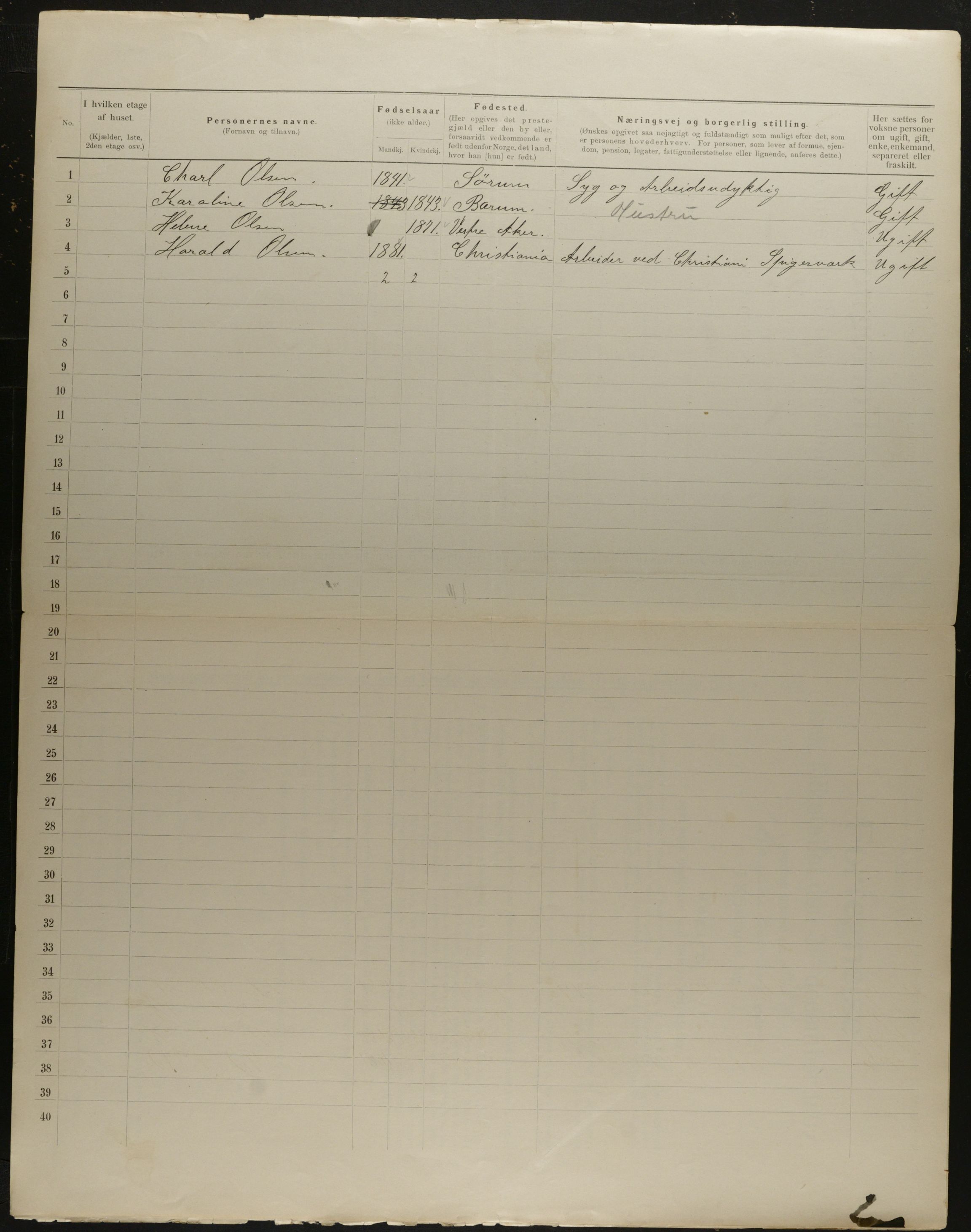 OBA, Municipal Census 1901 for Kristiania, 1901, p. 9723