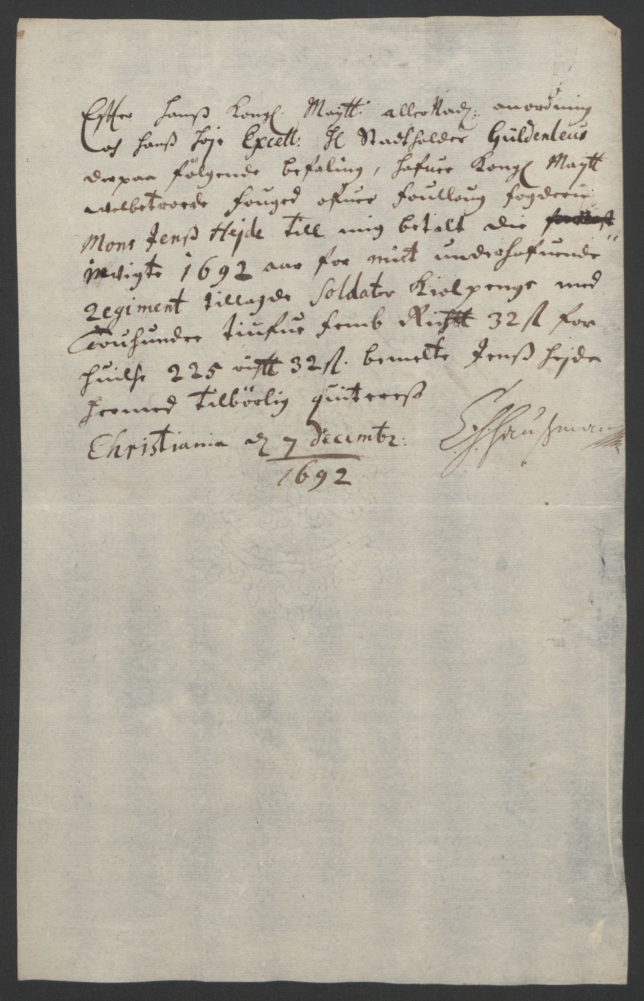 Rentekammeret inntil 1814, Reviderte regnskaper, Fogderegnskap, AV/RA-EA-4092/R09/L0437: Fogderegnskap Follo, 1692-1693, p. 186