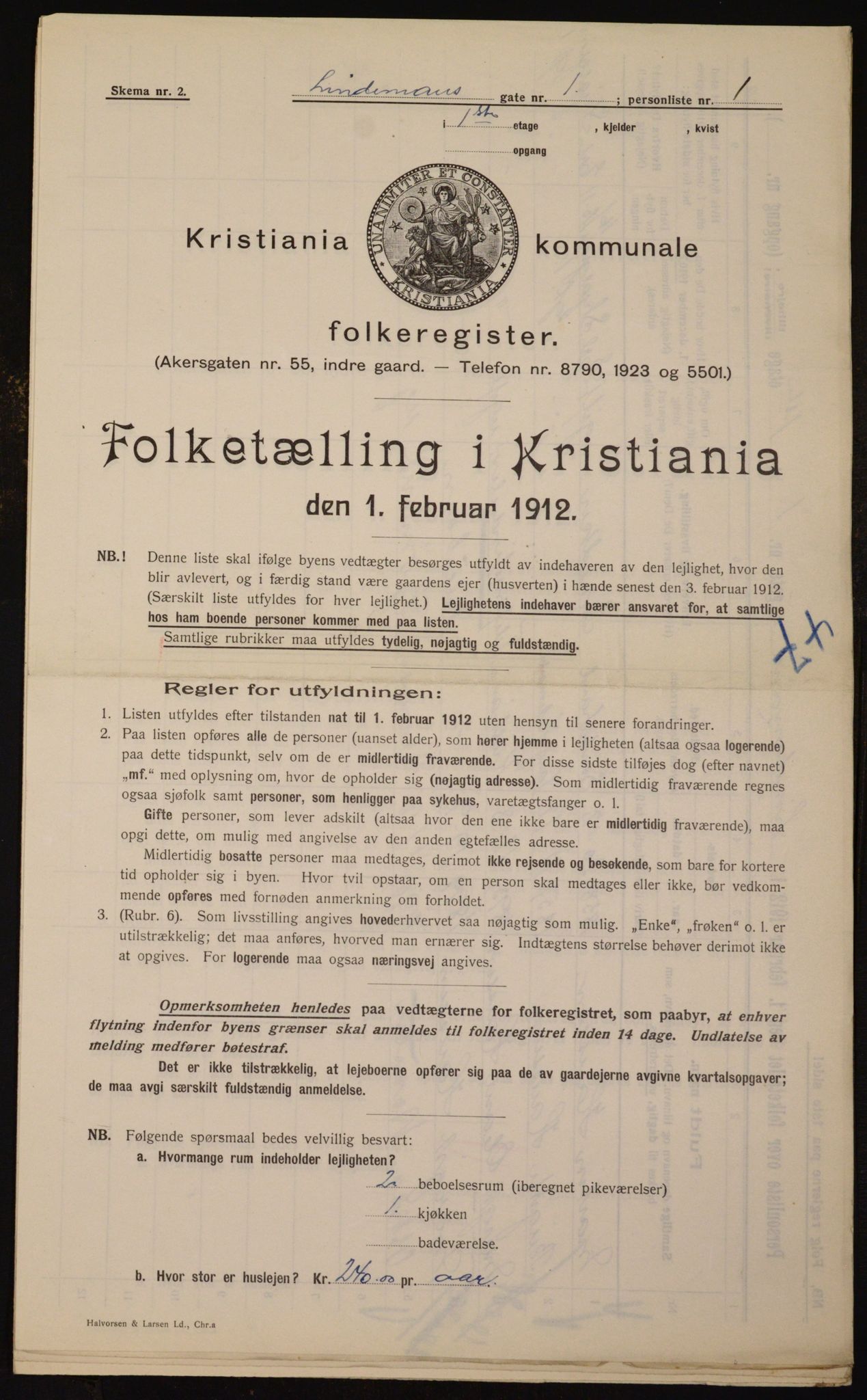 OBA, Municipal Census 1912 for Kristiania, 1912, p. 57965