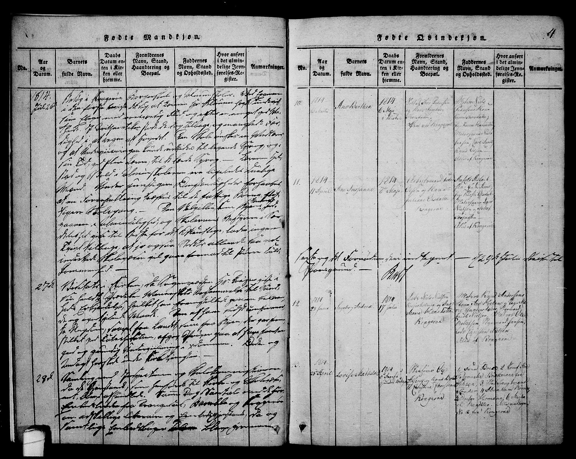 Kragerø kirkebøker, SAKO/A-278/F/Fa/L0004: Parish register (official) no. 4, 1814-1831, p. 4