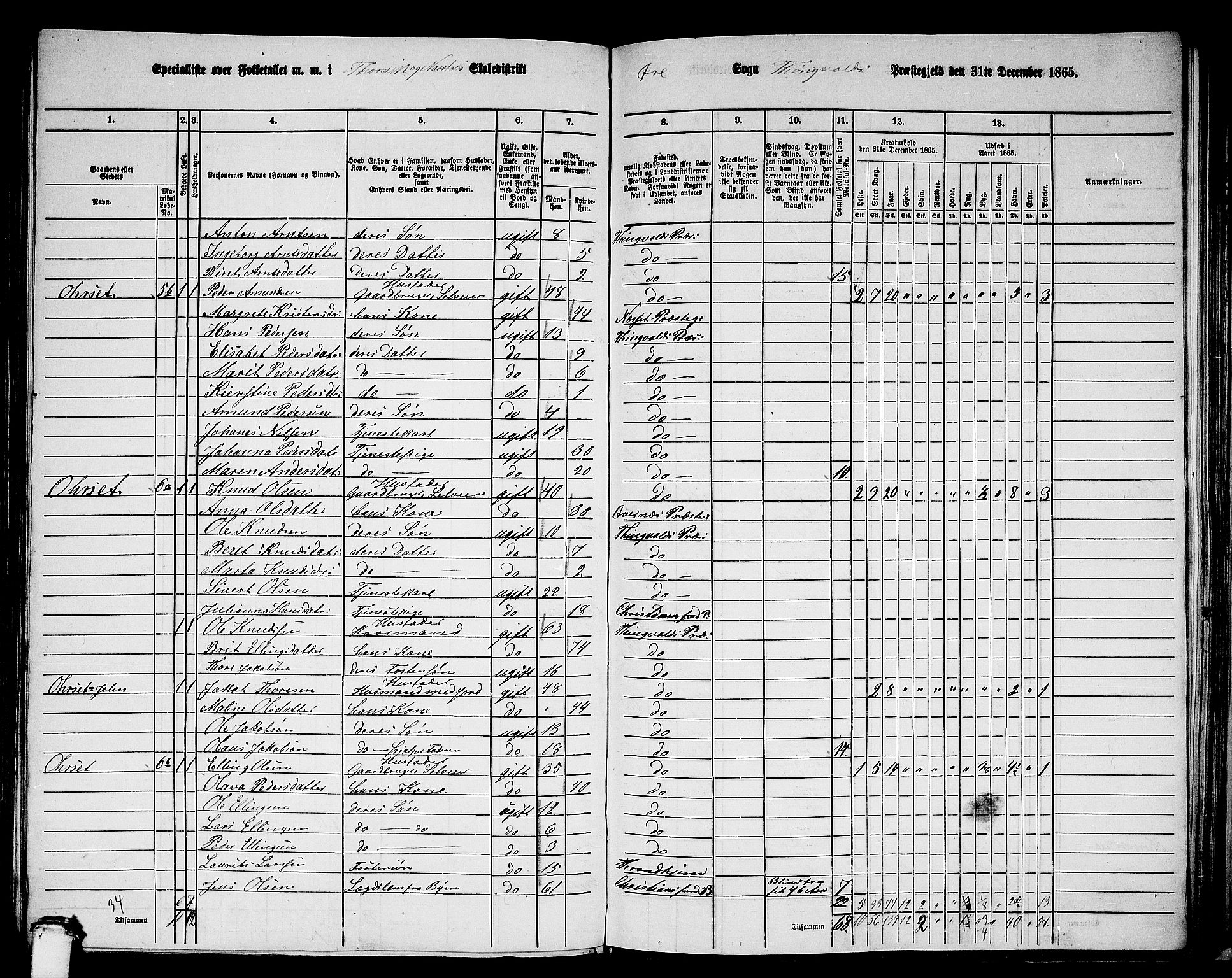 RA, 1865 census for Tingvoll, 1865, p. 164