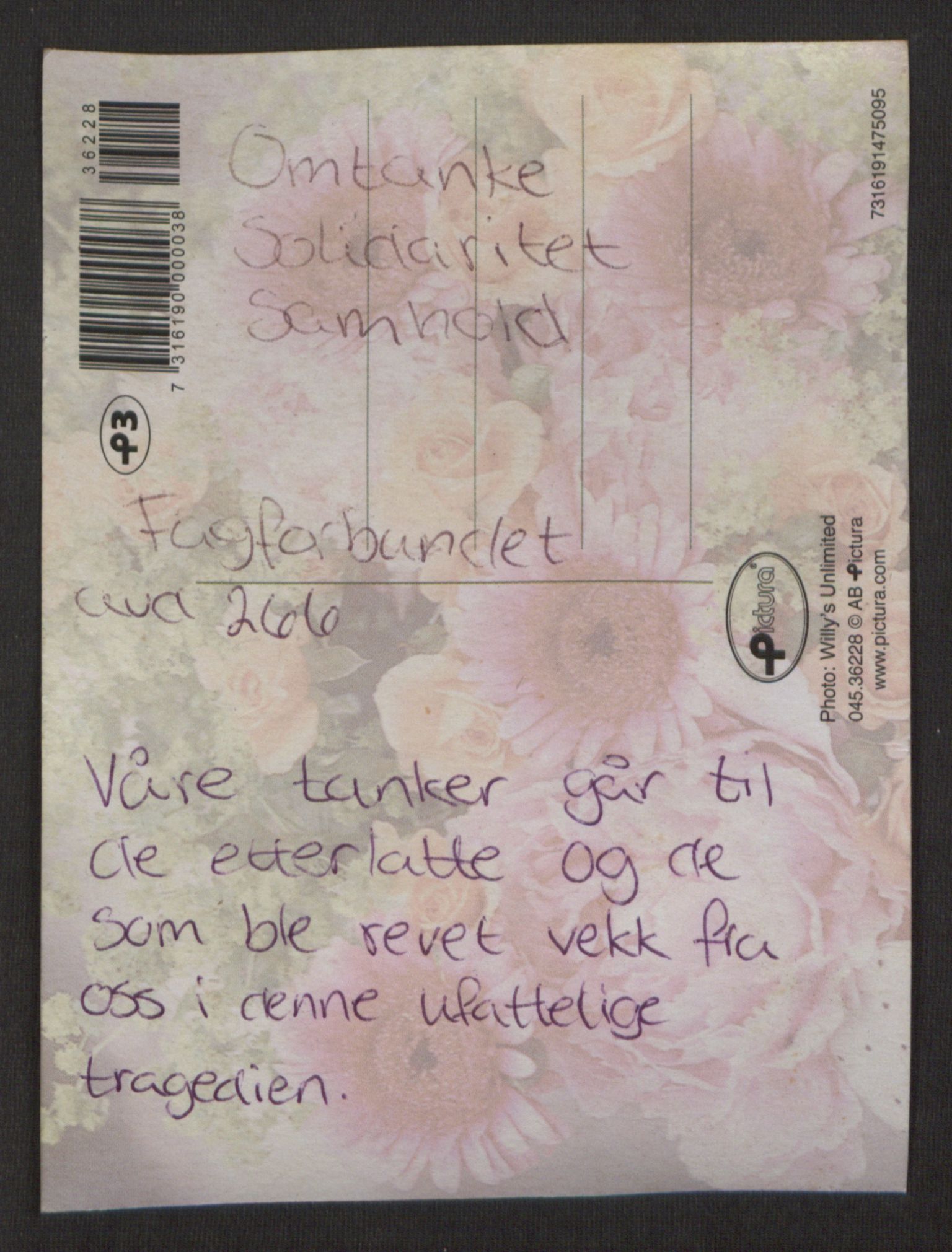 Minnemateriale etter 22.07.2011, RA/S-6313/00/A/L0001: Minnemateriale utvalgt for publisering i forbindelse med ettårsmarkeringen, 2011, p. 1241