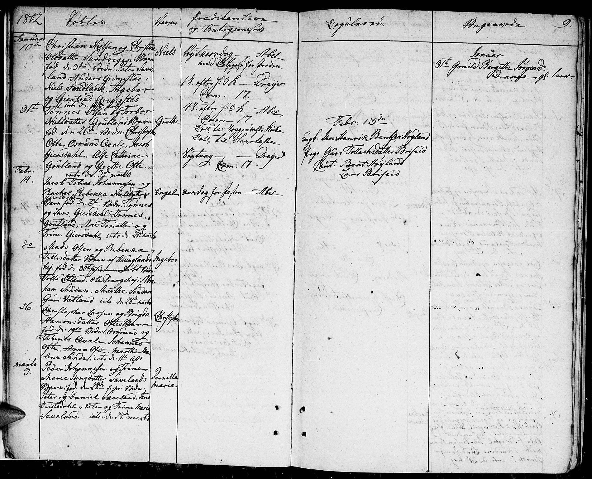 Herad sokneprestkontor, AV/SAK-1111-0018/F/Fa/Faa/L0002: Parish register (official) no. A 2, 1800-1815, p. 9