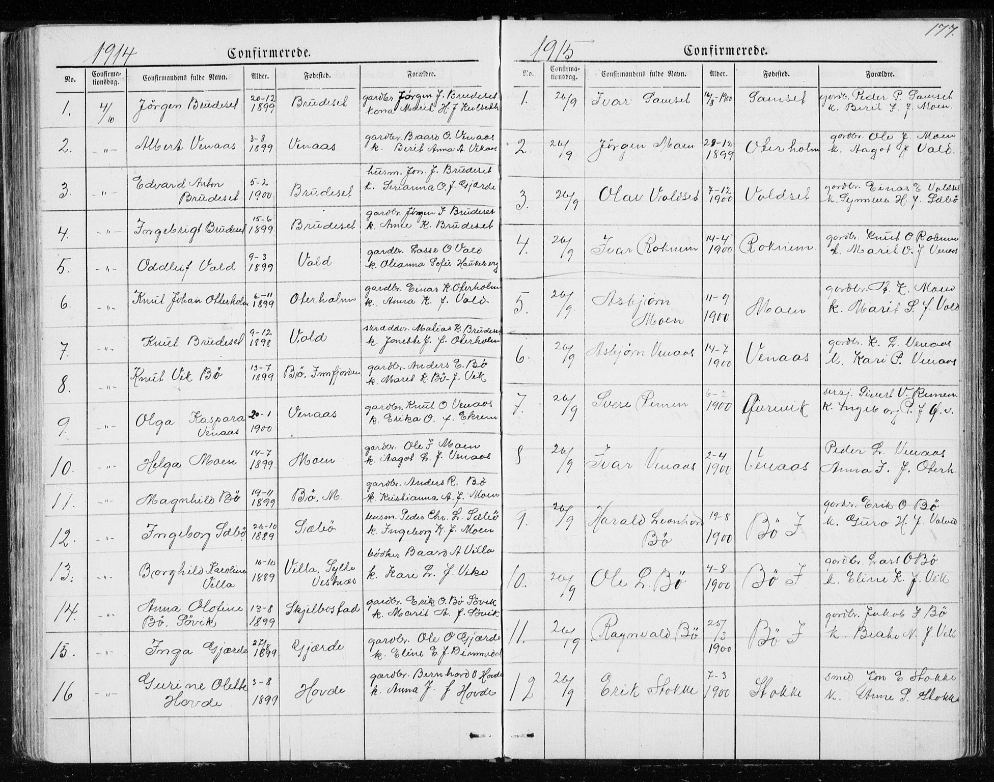Ministerialprotokoller, klokkerbøker og fødselsregistre - Møre og Romsdal, SAT/A-1454/543/L0564: Parish register (copy) no. 543C02, 1867-1915, p. 177
