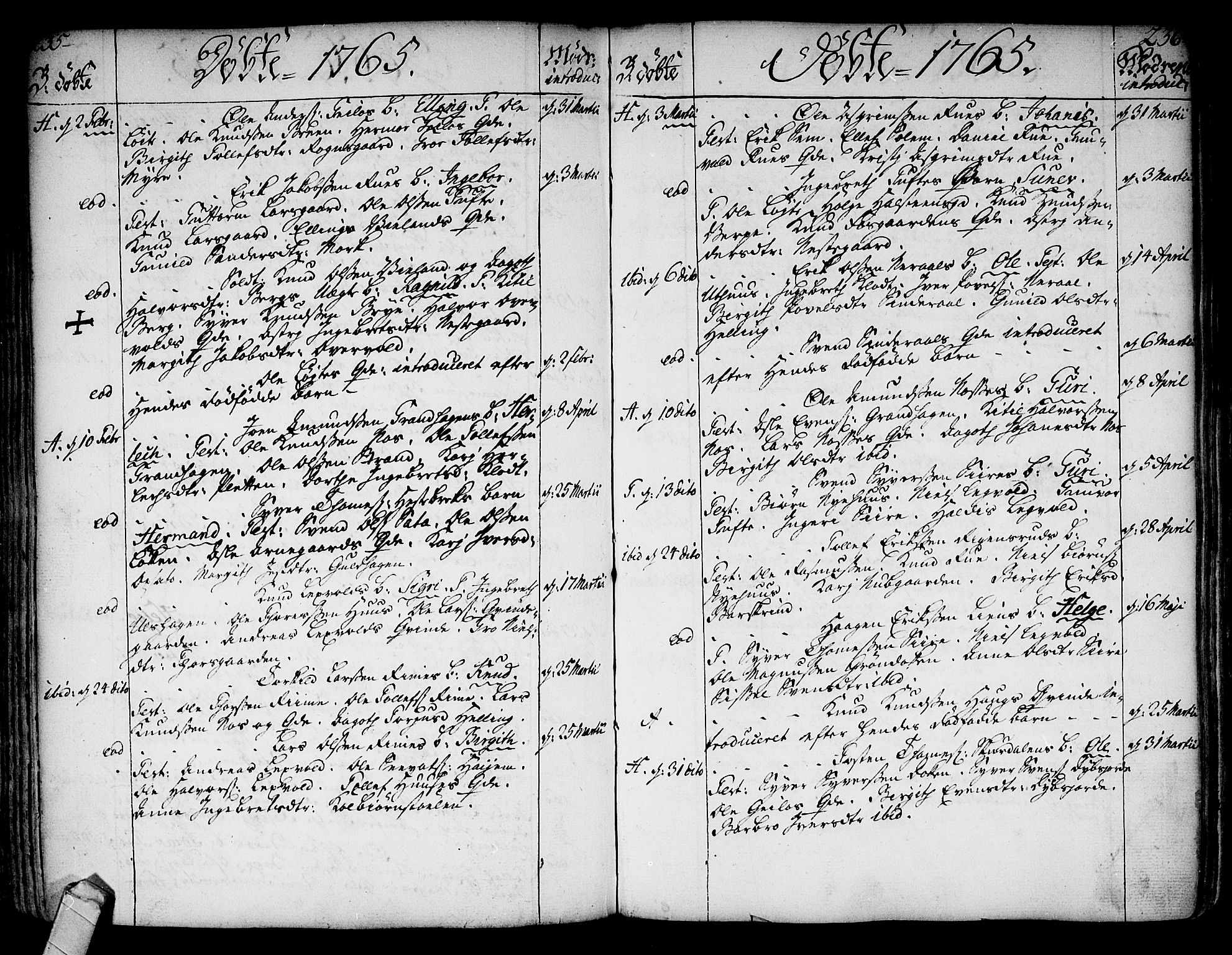 Ål kirkebøker, AV/SAKO-A-249/F/Fa/L0001: Parish register (official) no. I 1, 1744-1769, p. 235-236