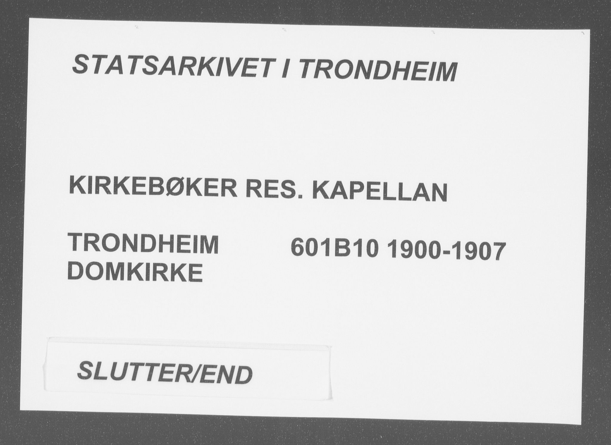 Ministerialprotokoller, klokkerbøker og fødselsregistre - Sør-Trøndelag, AV/SAT-A-1456/601/L0077: Curate's parish register no. 601B10, 1900-1907