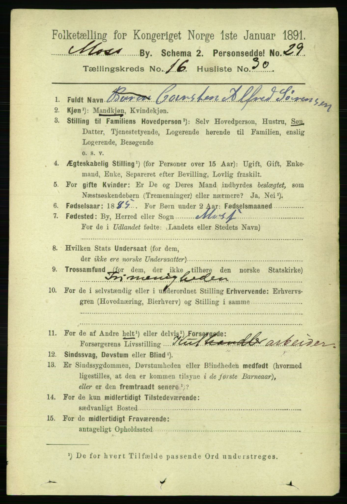 RA, 1891 census for 0104 Moss, 1891, p. 7895