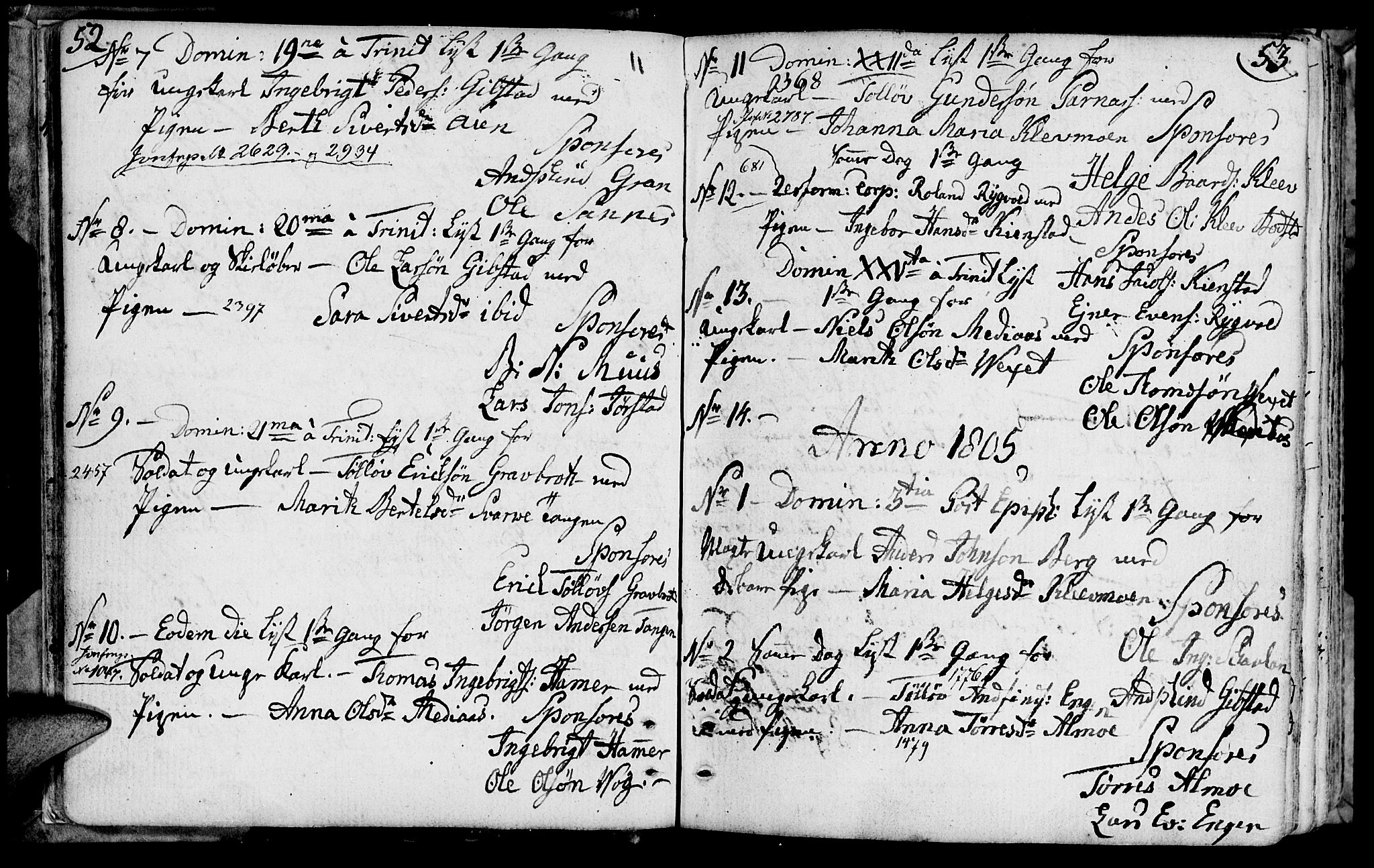 Ministerialprotokoller, klokkerbøker og fødselsregistre - Nord-Trøndelag, SAT/A-1458/749/L0468: Parish register (official) no. 749A02, 1787-1817, p. 52-53