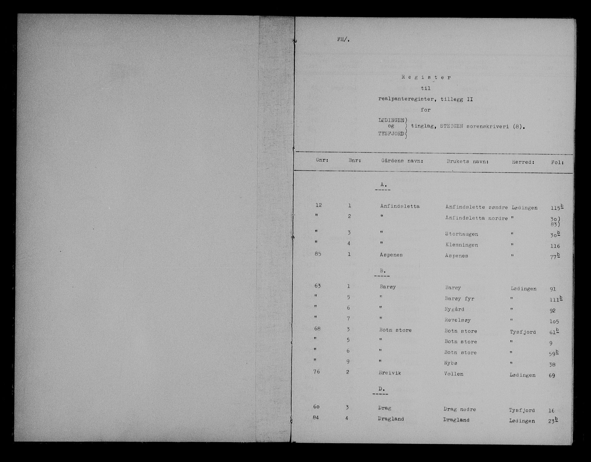 Steigen og Ofoten sorenskriveri, SAT/A-0030/1/2/2A/L0046: Mortgage register no. 46, 1890-1912, p. 0-1