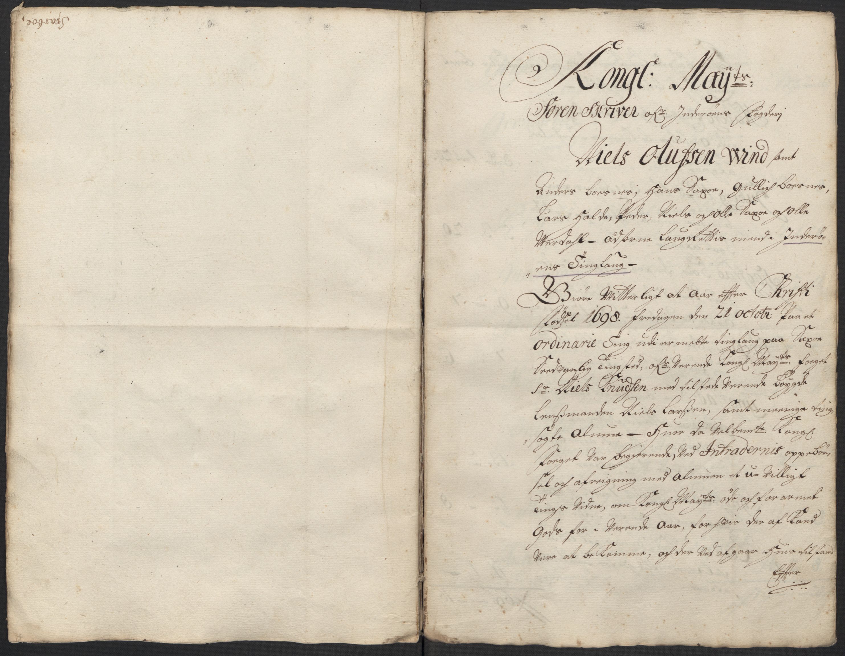 Rentekammeret inntil 1814, Reviderte regnskaper, Fogderegnskap, AV/RA-EA-4092/R63/L4310: Fogderegnskap Inderøy, 1698-1699, p. 219