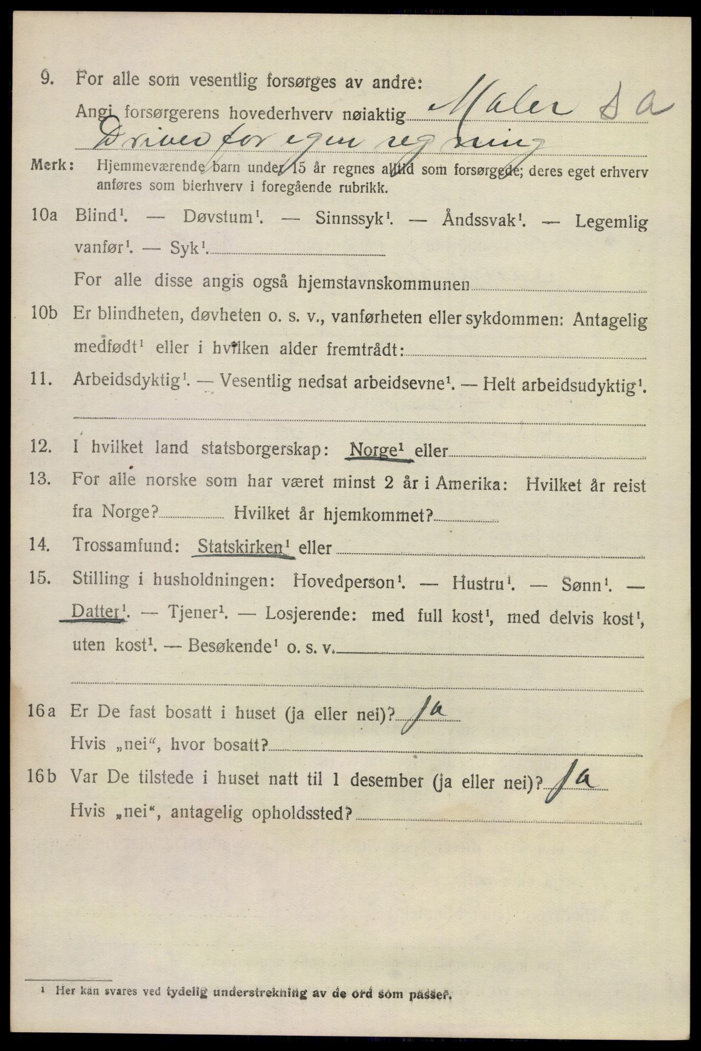 SAKO, 1920 census for Sandeherred, 1920, p. 5223