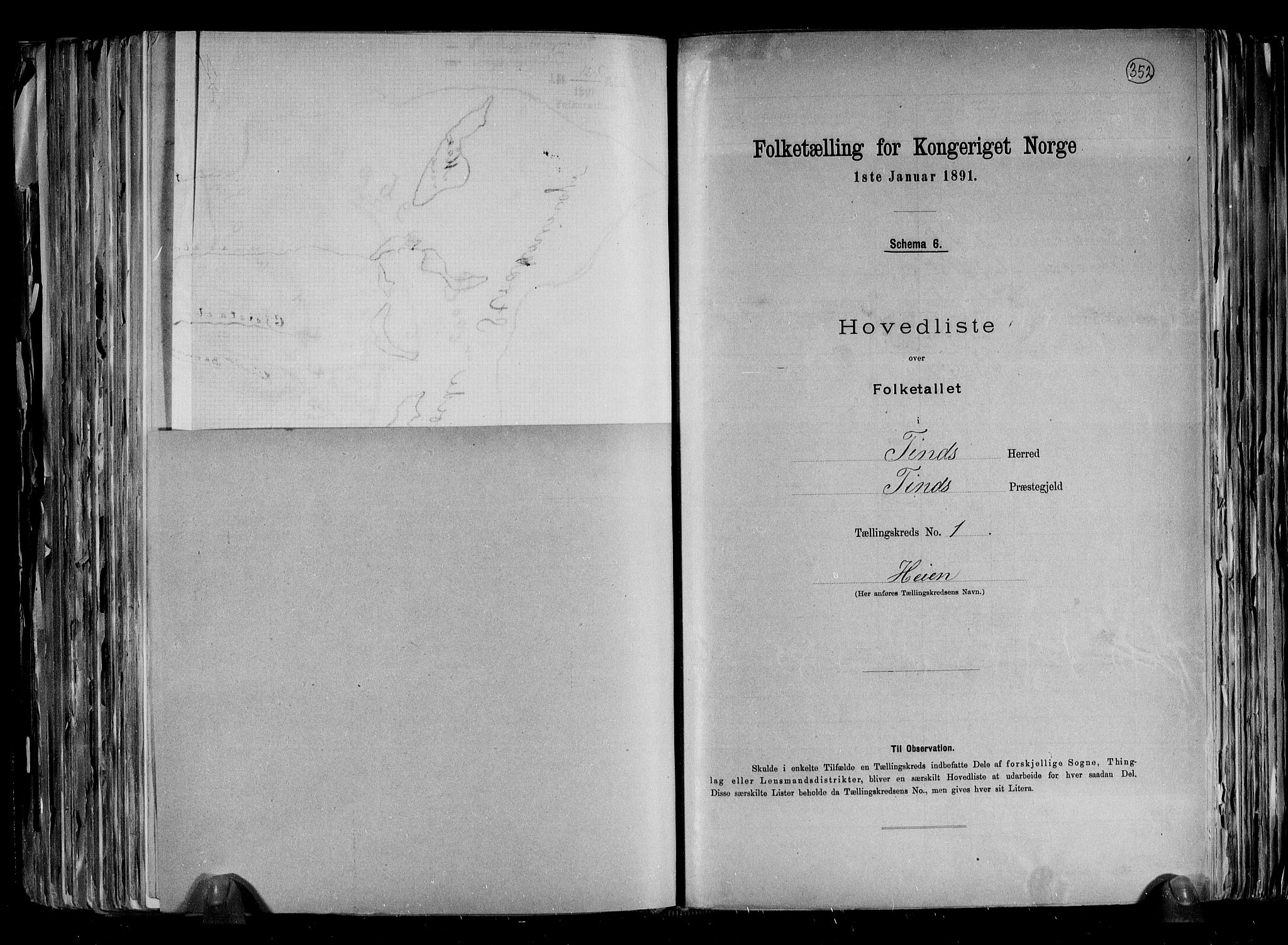 RA, 1891 census for 0826 Tinn, 1891, p. 6