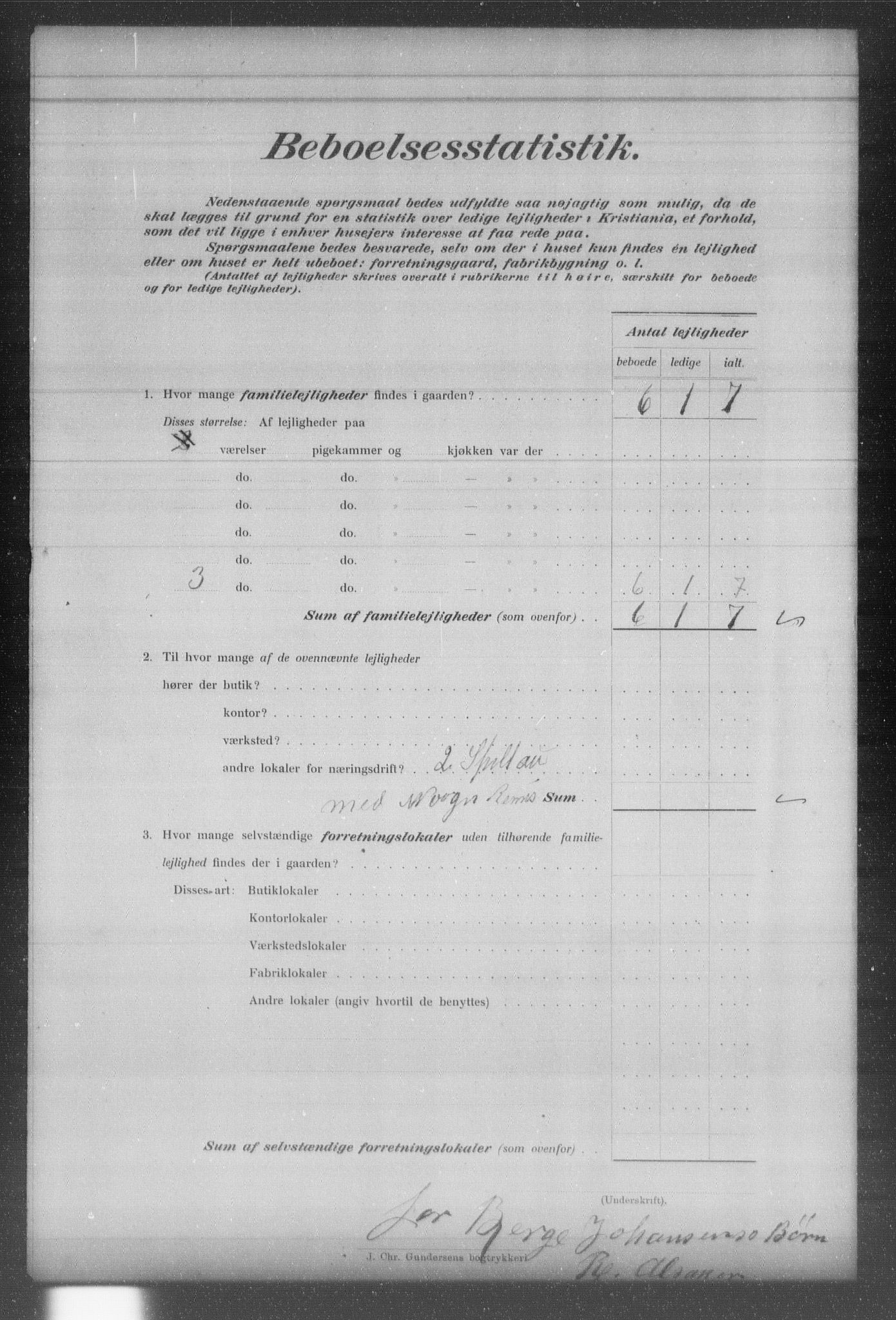 OBA, Municipal Census 1903 for Kristiania, 1903, p. 6664