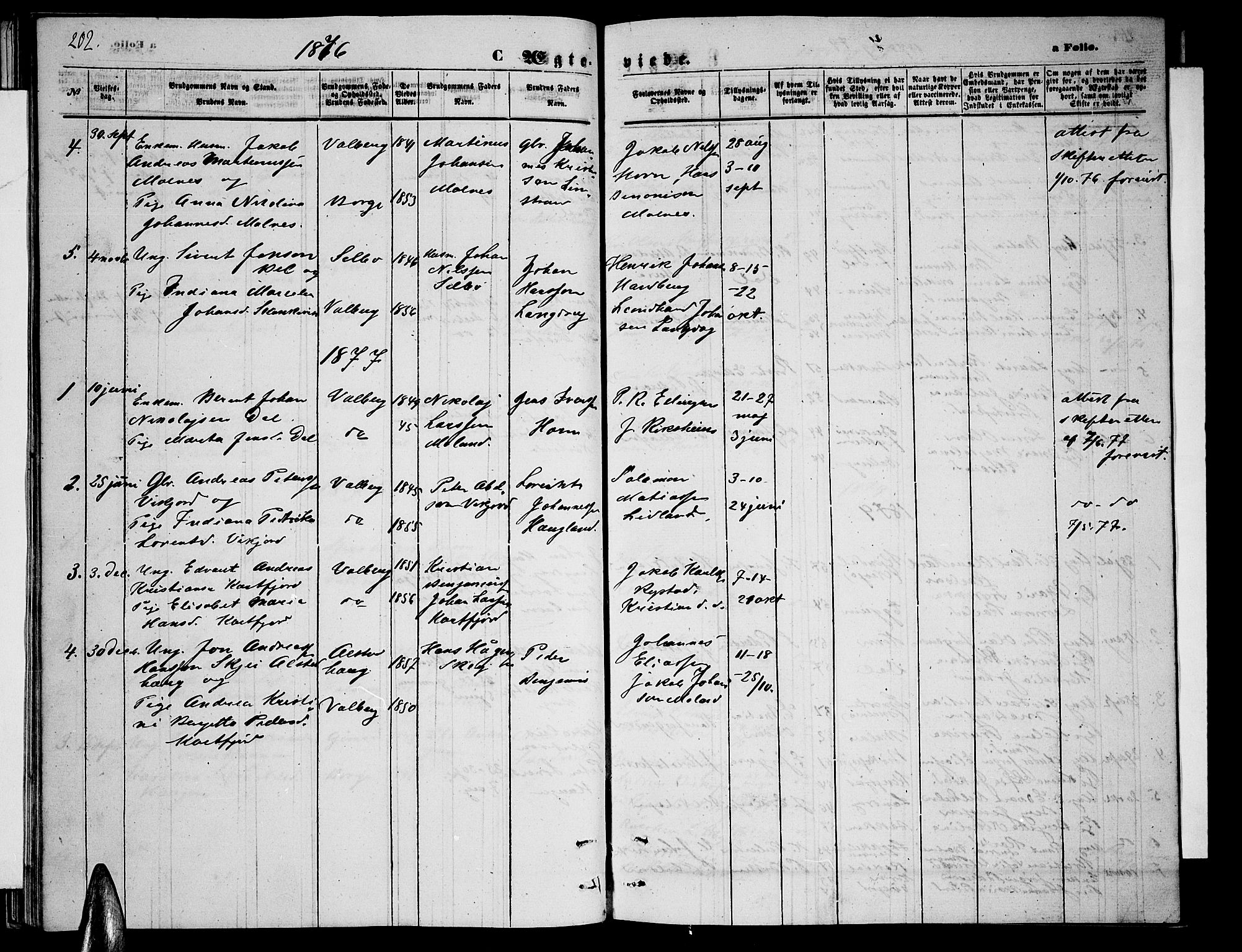 Ministerialprotokoller, klokkerbøker og fødselsregistre - Nordland, SAT/A-1459/884/L1196: Parish register (copy) no. 884C02, 1860-1887, p. 202