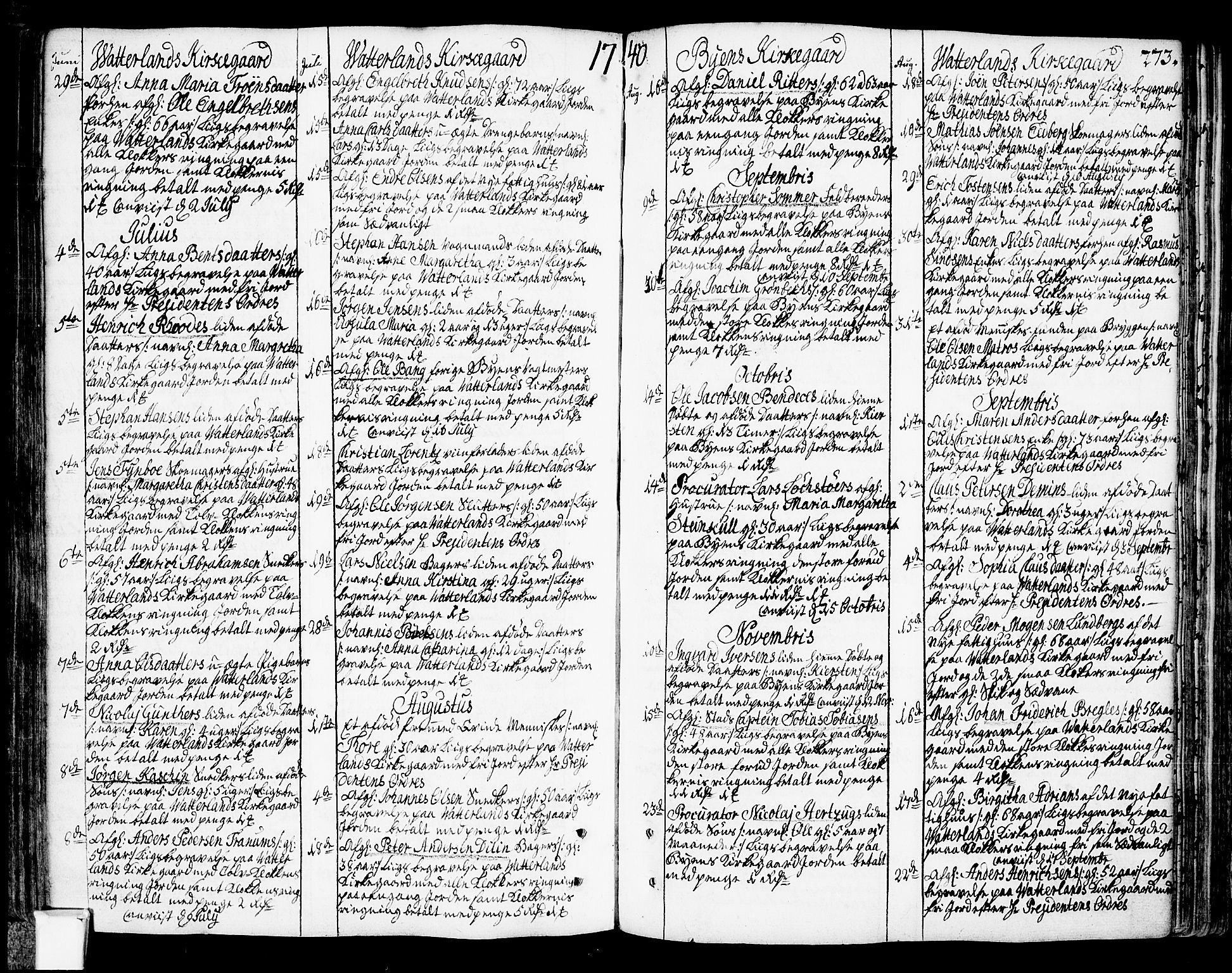 Oslo domkirke Kirkebøker, SAO/A-10752/F/Fa/L0003: Parish register (official) no. 3, 1731-1743, p. 273
