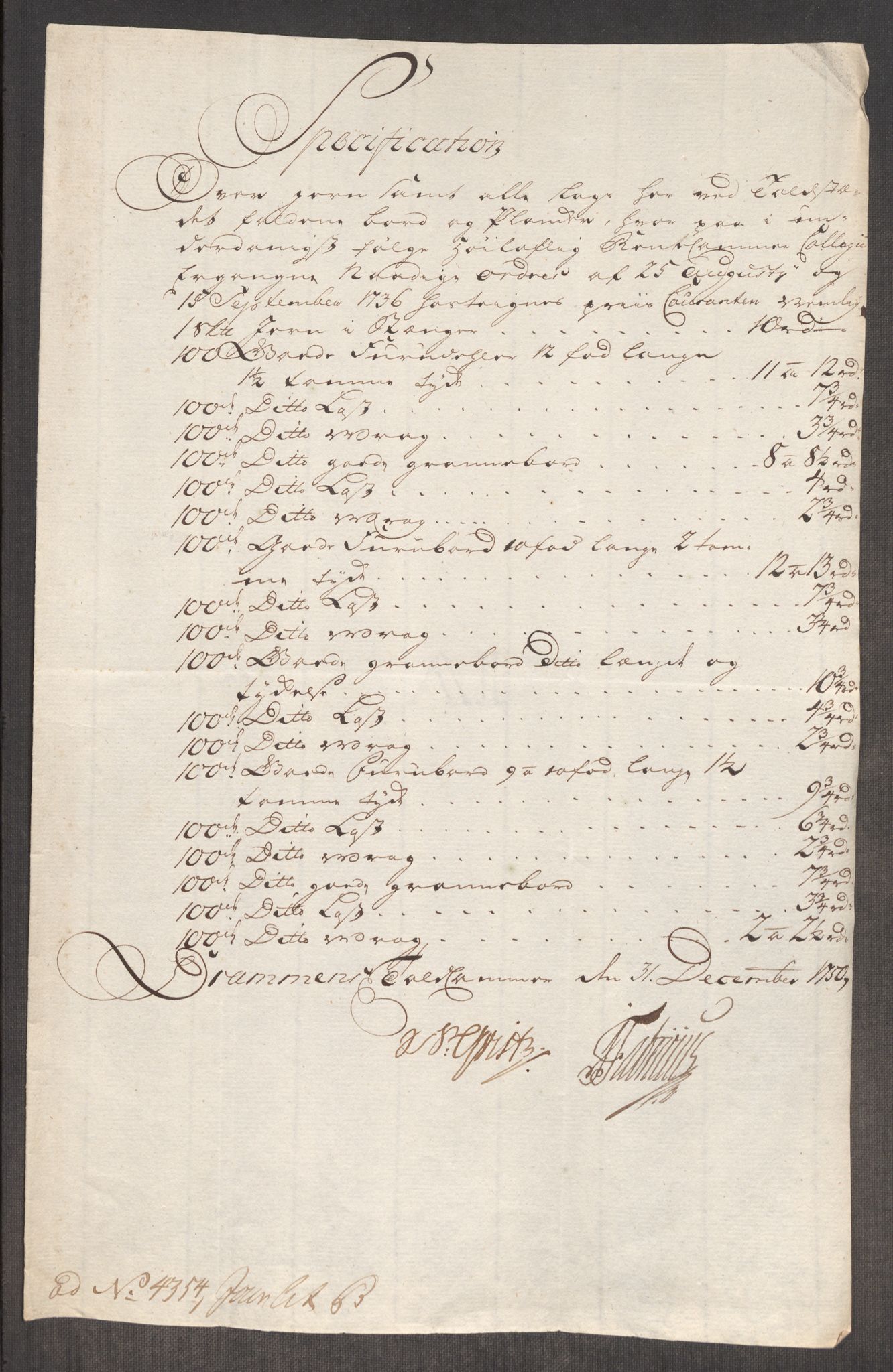 Rentekammeret inntil 1814, Realistisk ordnet avdeling, AV/RA-EA-4070/Oe/L0004: [Ø1]: Priskuranter, 1749-1752, p. 297