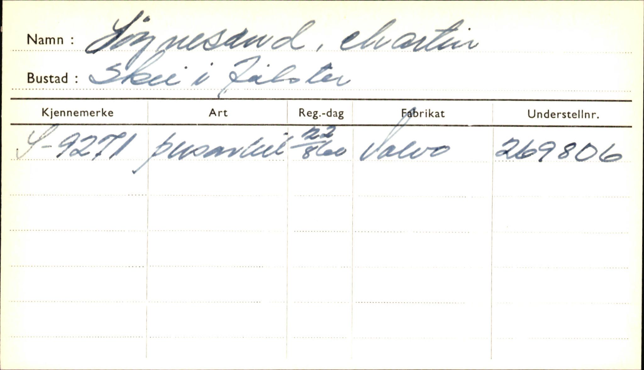 Statens vegvesen, Sogn og Fjordane vegkontor, AV/SAB-A-5301/4/F/L0002: Eigarregister Fjordane til 1.6.1961, 1930-1961, p. 58