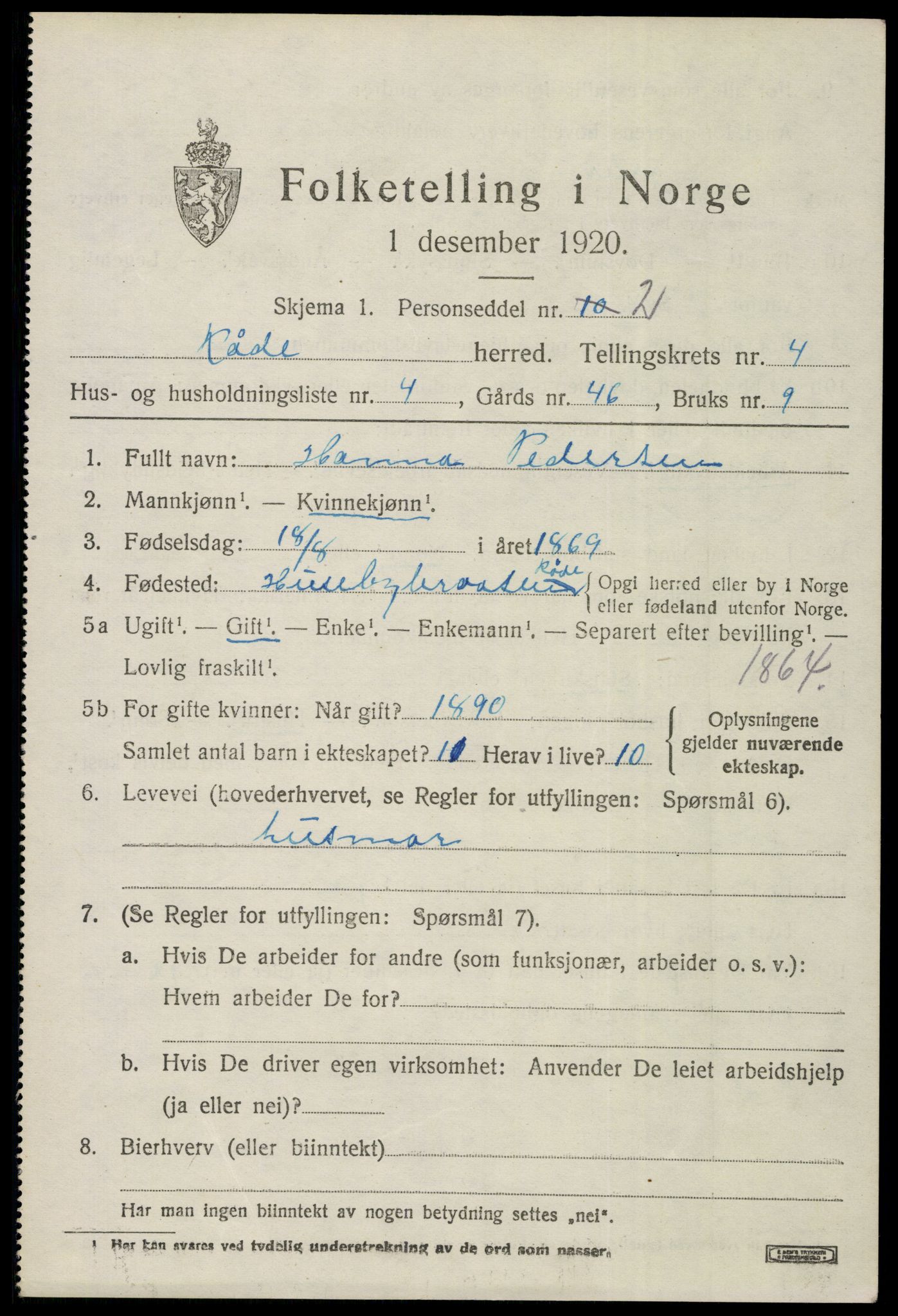 SAO, 1920 census for Råde, 1920, p. 4059