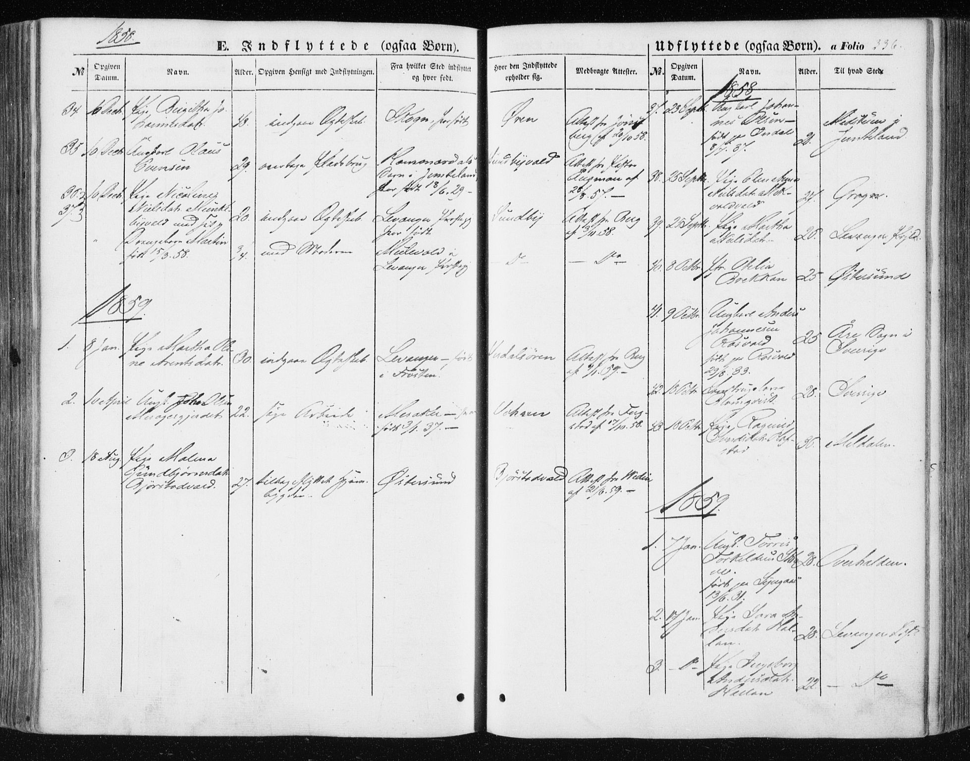 Ministerialprotokoller, klokkerbøker og fødselsregistre - Nord-Trøndelag, SAT/A-1458/723/L0240: Parish register (official) no. 723A09, 1852-1860, p. 336
