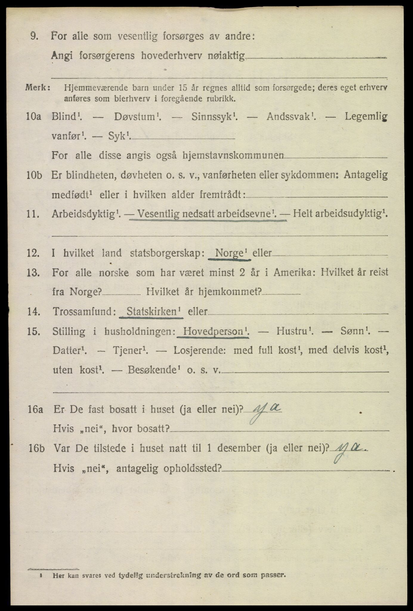 SAK, 1920 census for Konsmo, 1920, p. 997
