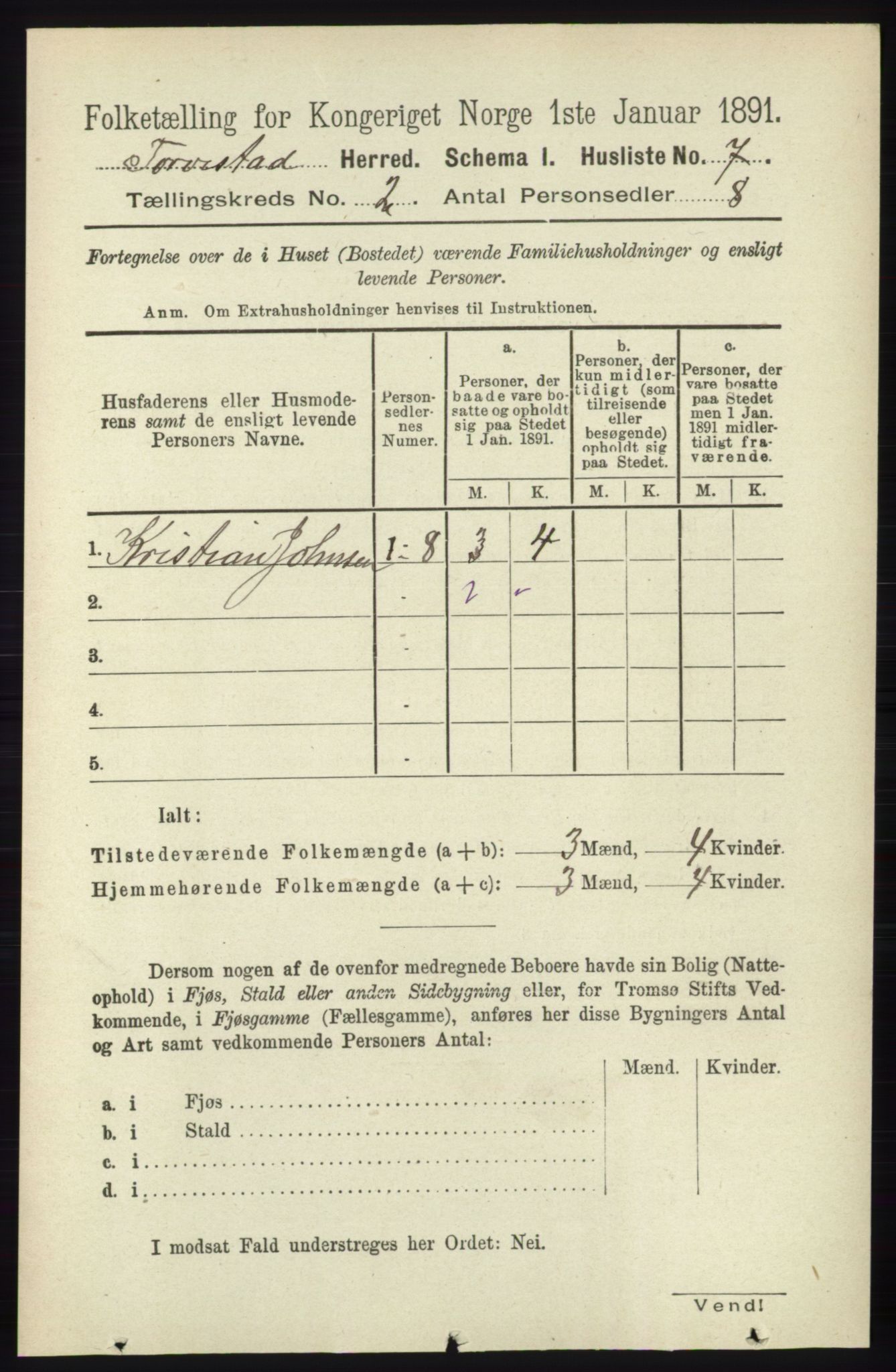 RA, 1891 census for 1152 Torvastad, 1891, p. 455