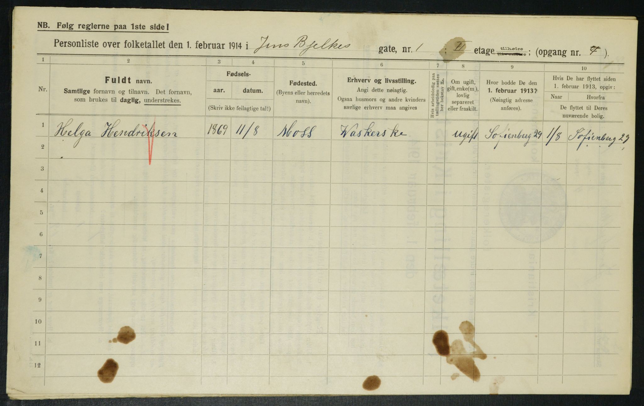 OBA, Municipal Census 1914 for Kristiania, 1914, p. 45474