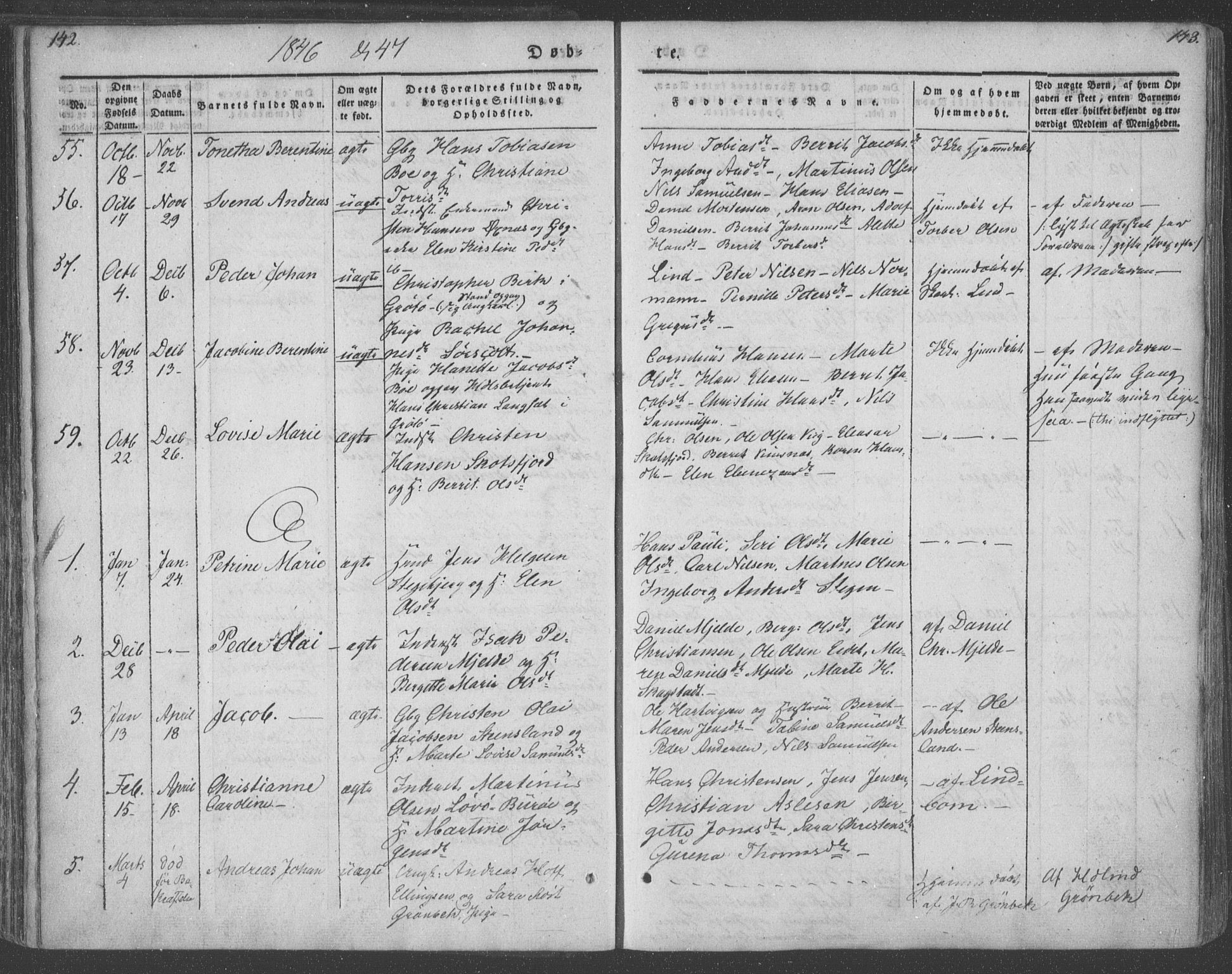 Ministerialprotokoller, klokkerbøker og fødselsregistre - Nordland, AV/SAT-A-1459/855/L0799: Parish register (official) no. 855A07, 1834-1852, p. 142-143