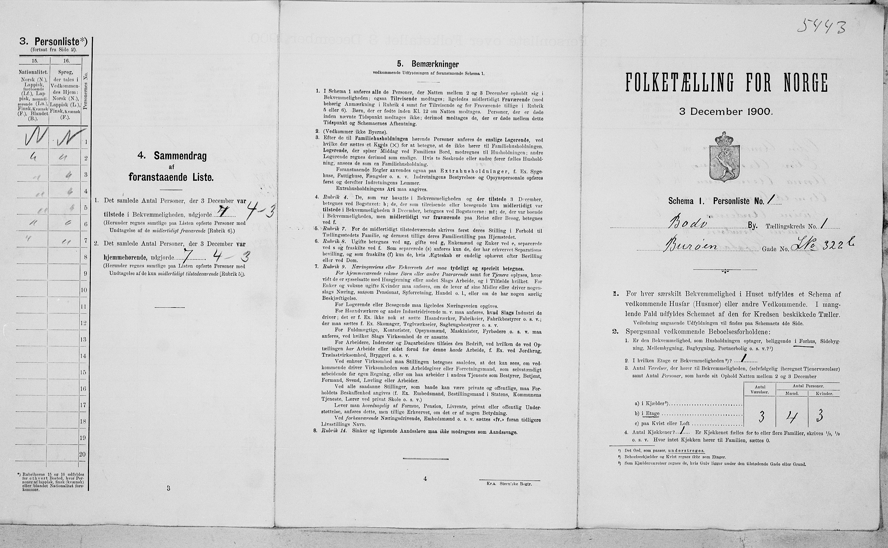 SAT, 1900 census for Bodø, 1900, p. 42