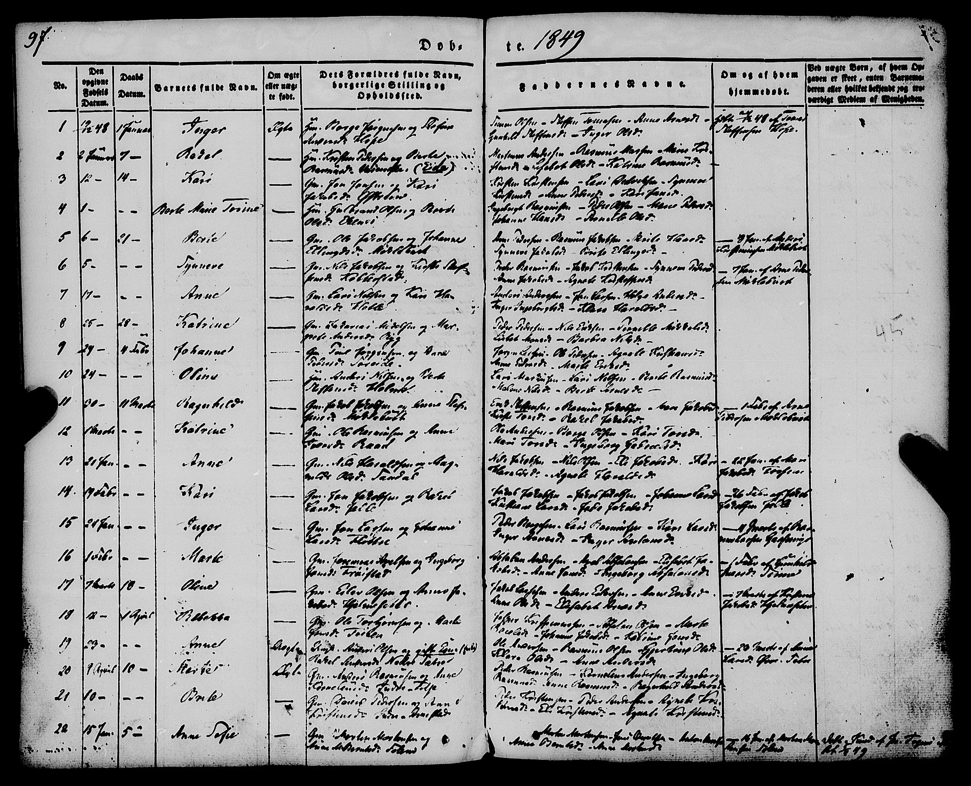 Gloppen sokneprestembete, AV/SAB-A-80101/H/Haa/Haaa/L0008: Parish register (official) no. A 8, 1837-1855, p. 97