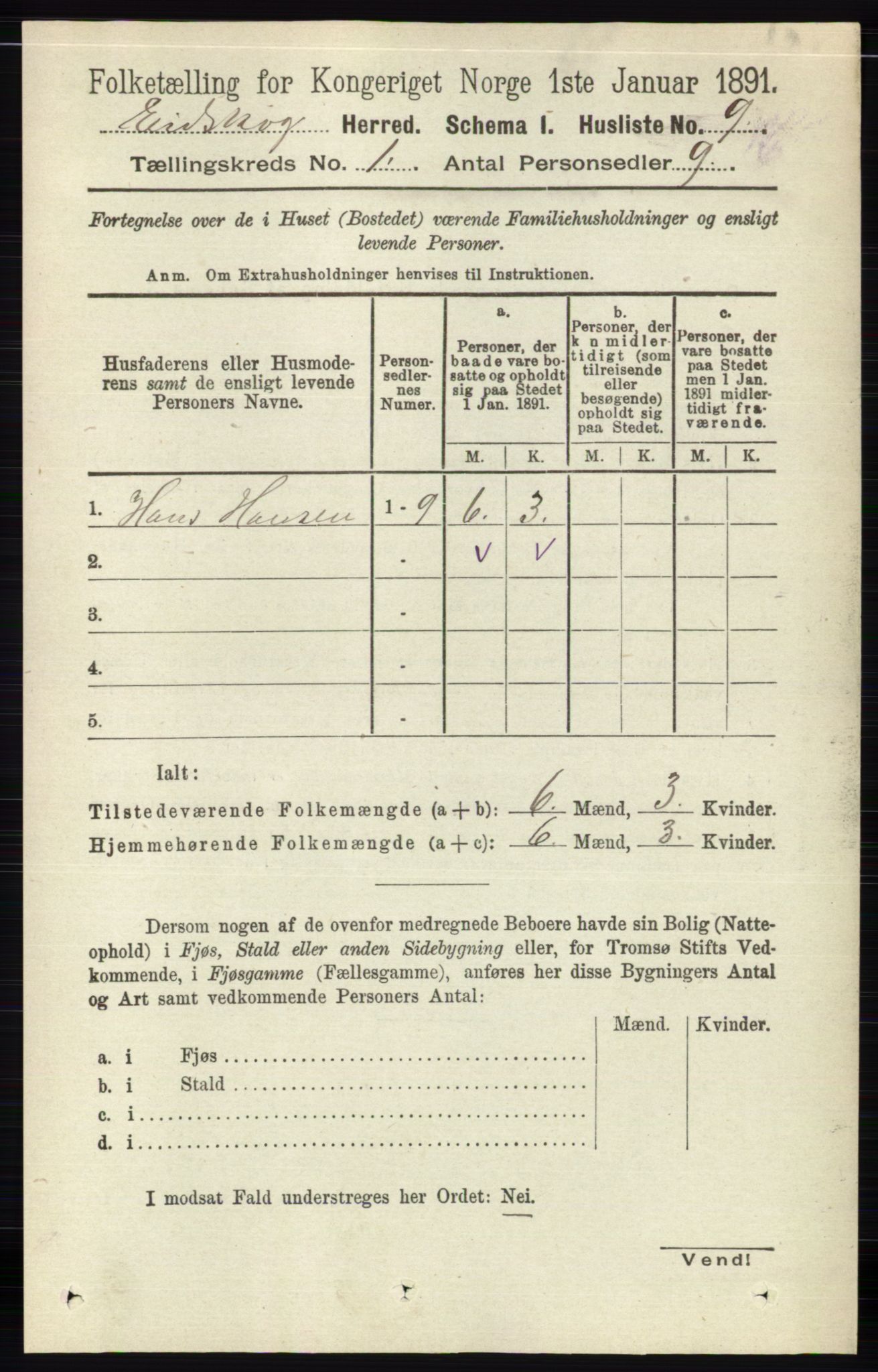 RA, 1891 census for 0420 Eidskog, 1891, p. 47