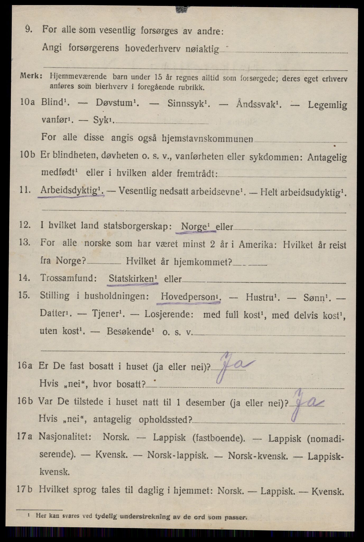 SAT, 1920 census for Strinda, 1920, p. 19767