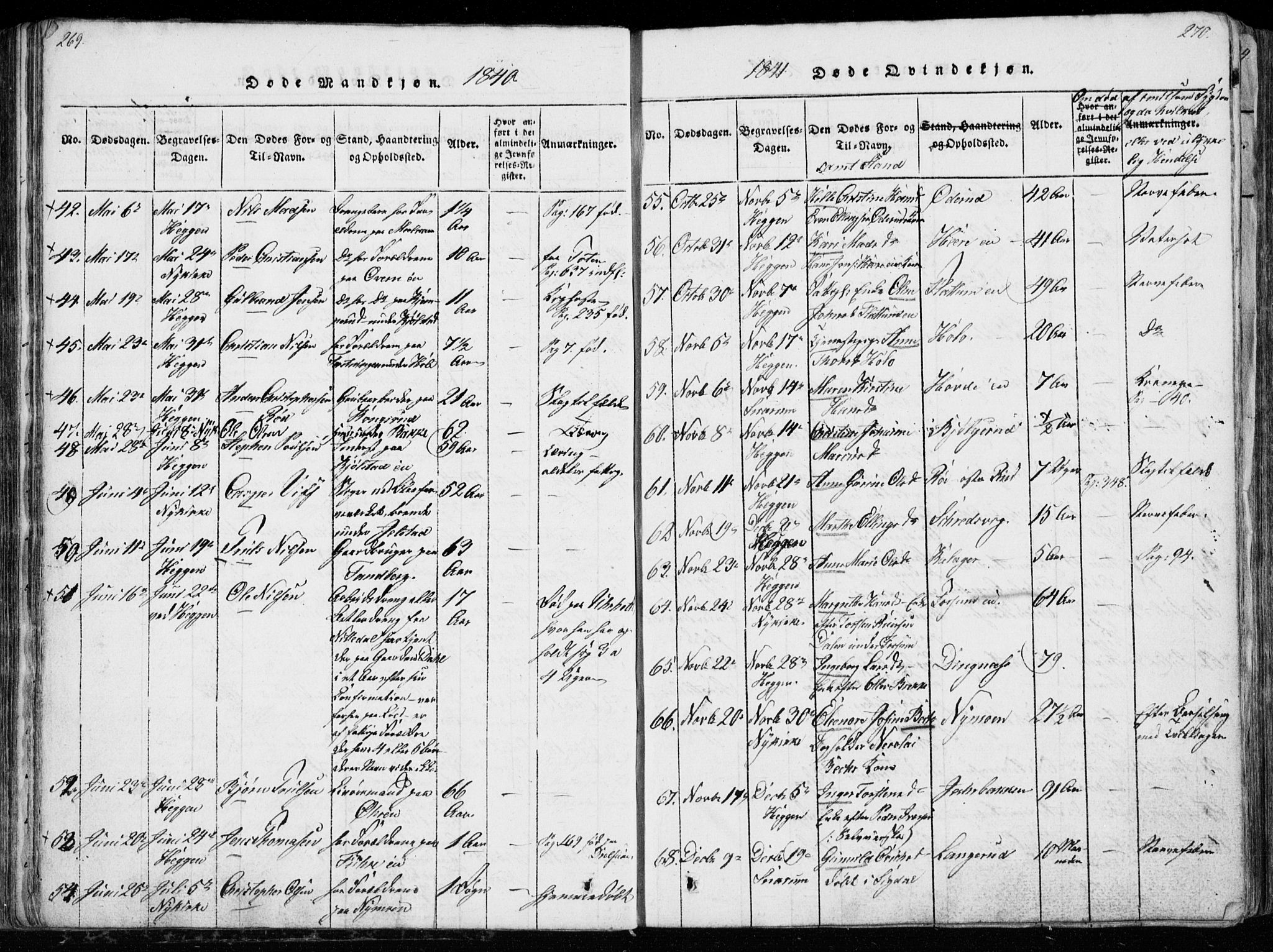 Modum kirkebøker, AV/SAKO-A-234/G/Ga/L0003: Parish register (copy) no. I 3, 1832-1842, p. 269-270