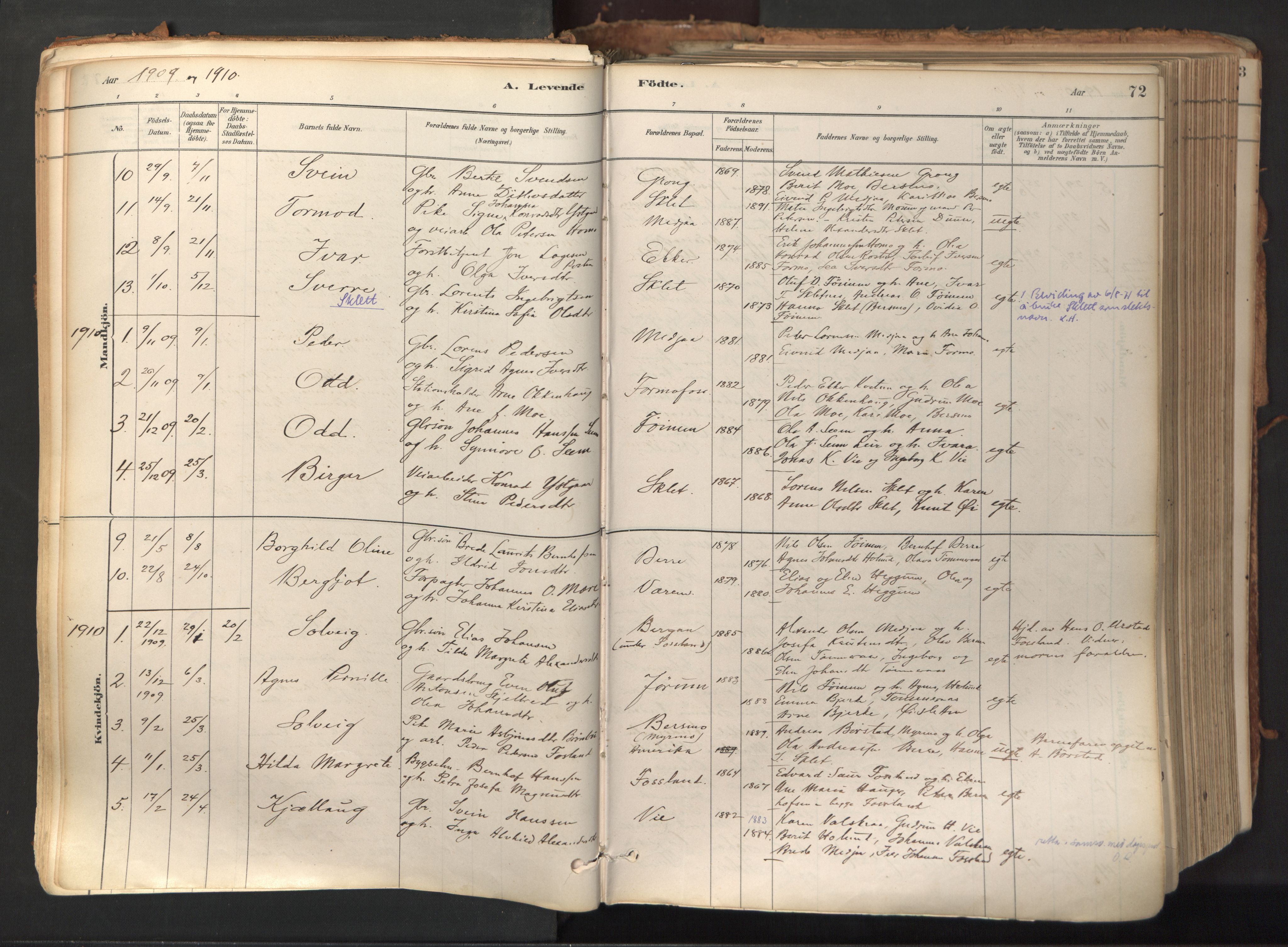 Ministerialprotokoller, klokkerbøker og fødselsregistre - Nord-Trøndelag, SAT/A-1458/758/L0519: Parish register (official) no. 758A04, 1880-1926, p. 72
