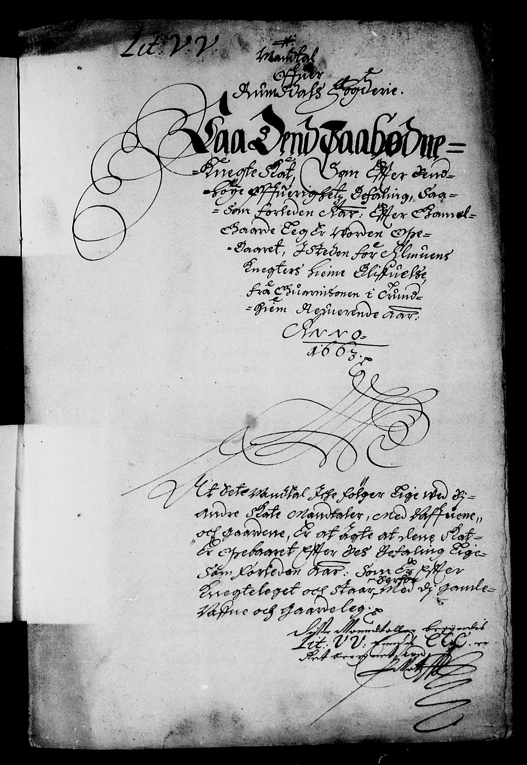 Rentekammeret inntil 1814, Reviderte regnskaper, Stiftamtstueregnskaper, Trondheim stiftamt og Nordland amt, AV/RA-EA-6044/R/Rd/L0006: Trondheim stiftamt, 1663