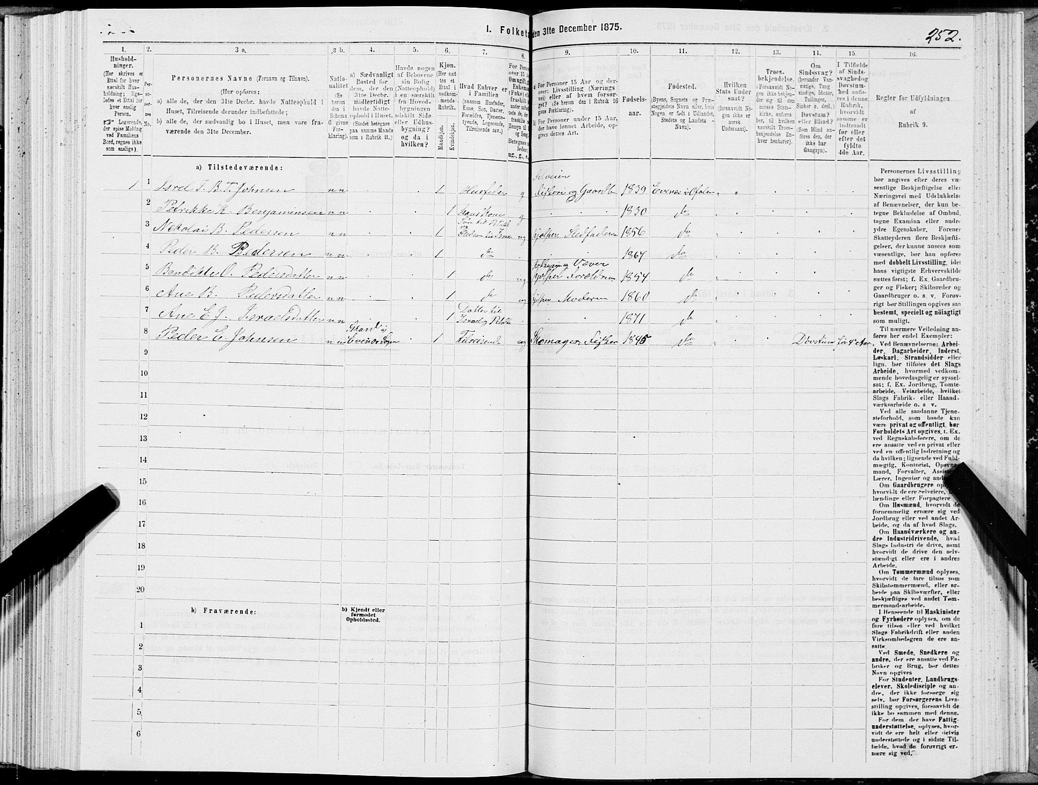 SAT, 1875 census for 1853P Ofoten, 1875, p. 1252