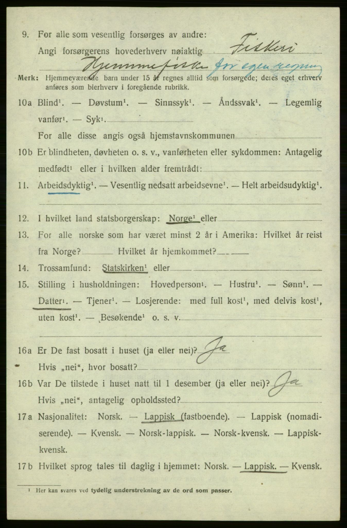 SATØ, 1920 census for , 1920, p. 2881
