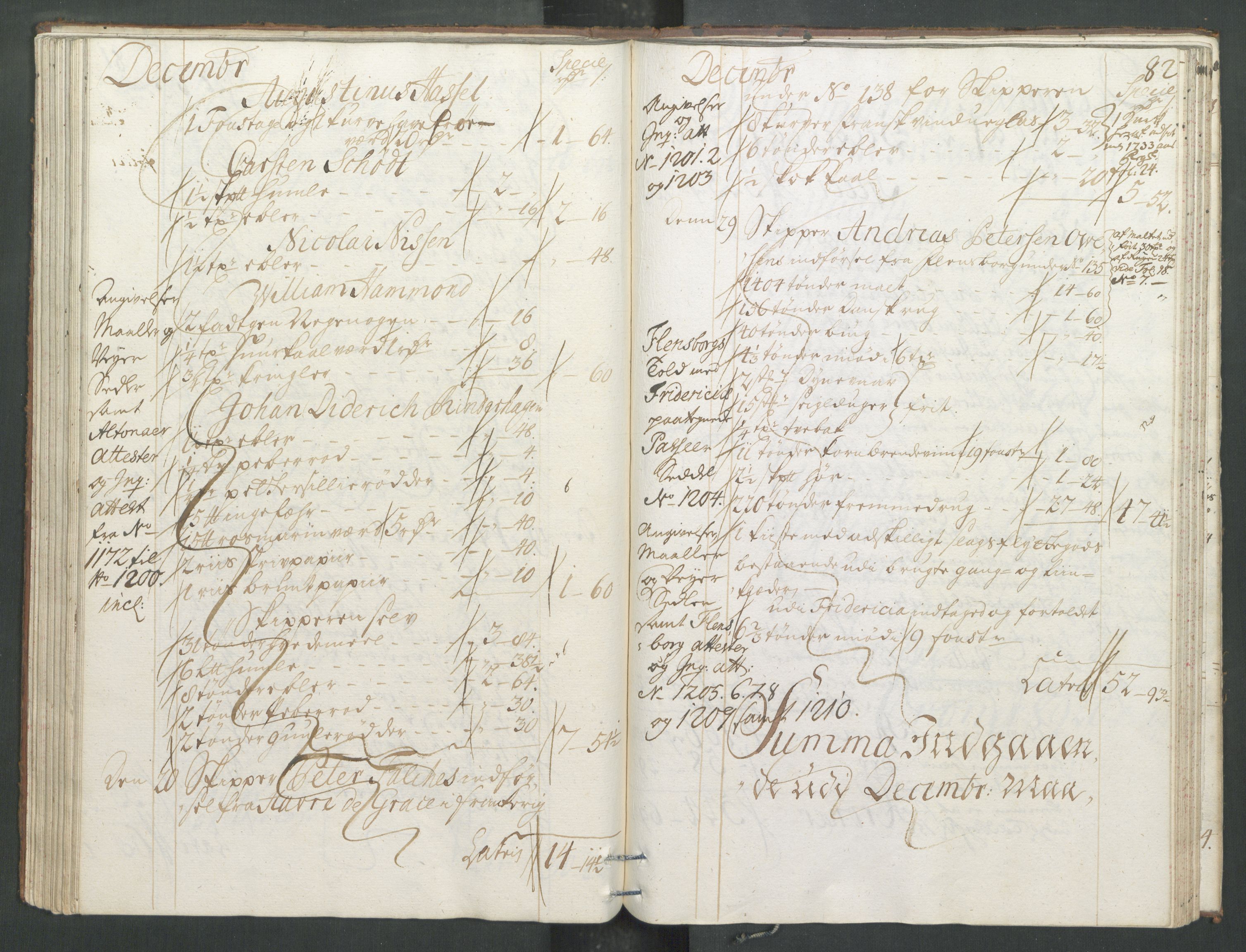 Generaltollkammeret, tollregnskaper, RA/EA-5490/R33/L0013/0001: Tollregnskaper Trondheim A / Inngående tollbok, 1731, p. 81b-82a