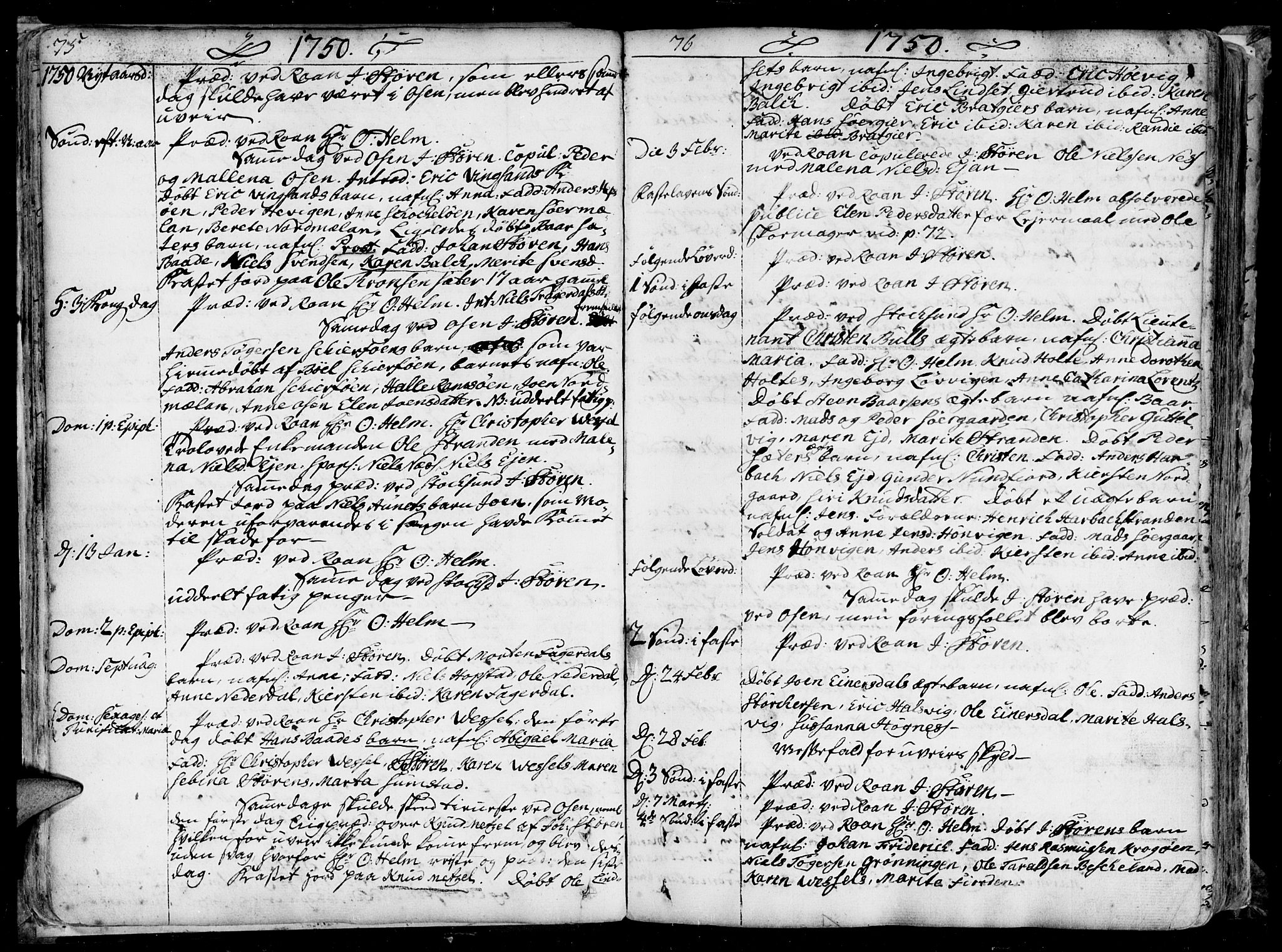 Ministerialprotokoller, klokkerbøker og fødselsregistre - Sør-Trøndelag, SAT/A-1456/657/L0700: Parish register (official) no. 657A01, 1732-1801, p. 74-75